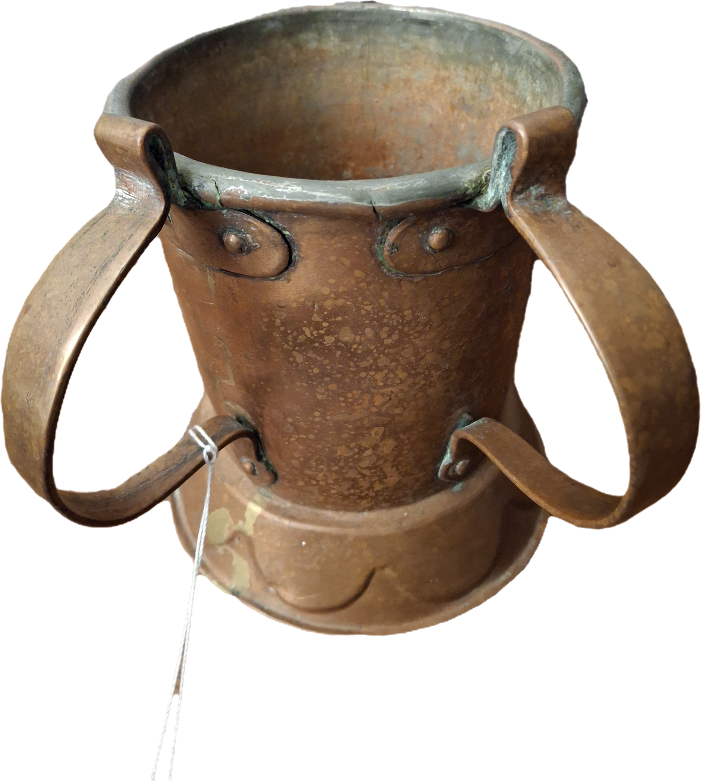 Very Rare Antique Early 1800s Russian Copper Netilat Yadayim Washing Cup with Unique Base - Jewish Ritual Vessel