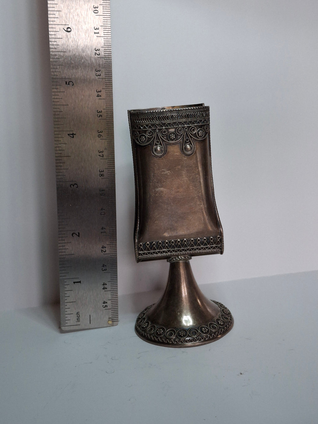 Vintage Sterling Silver 925 Havdalah Candle Holder Made in Israel - 1.9 oz Judaica