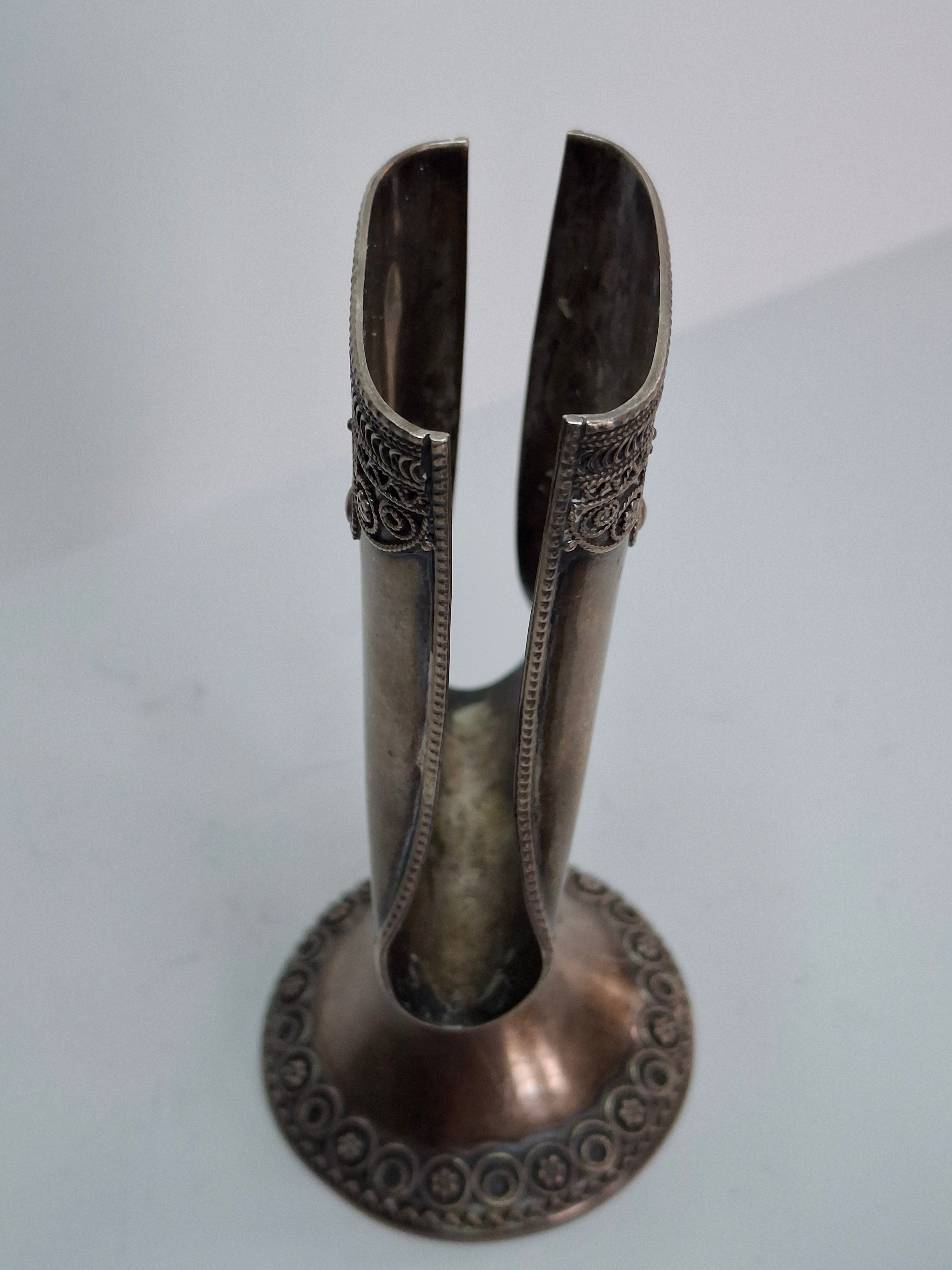 Vintage Sterling Silver 925 Havdalah Candle Holder Made in Israel - 1.9 oz Judaica