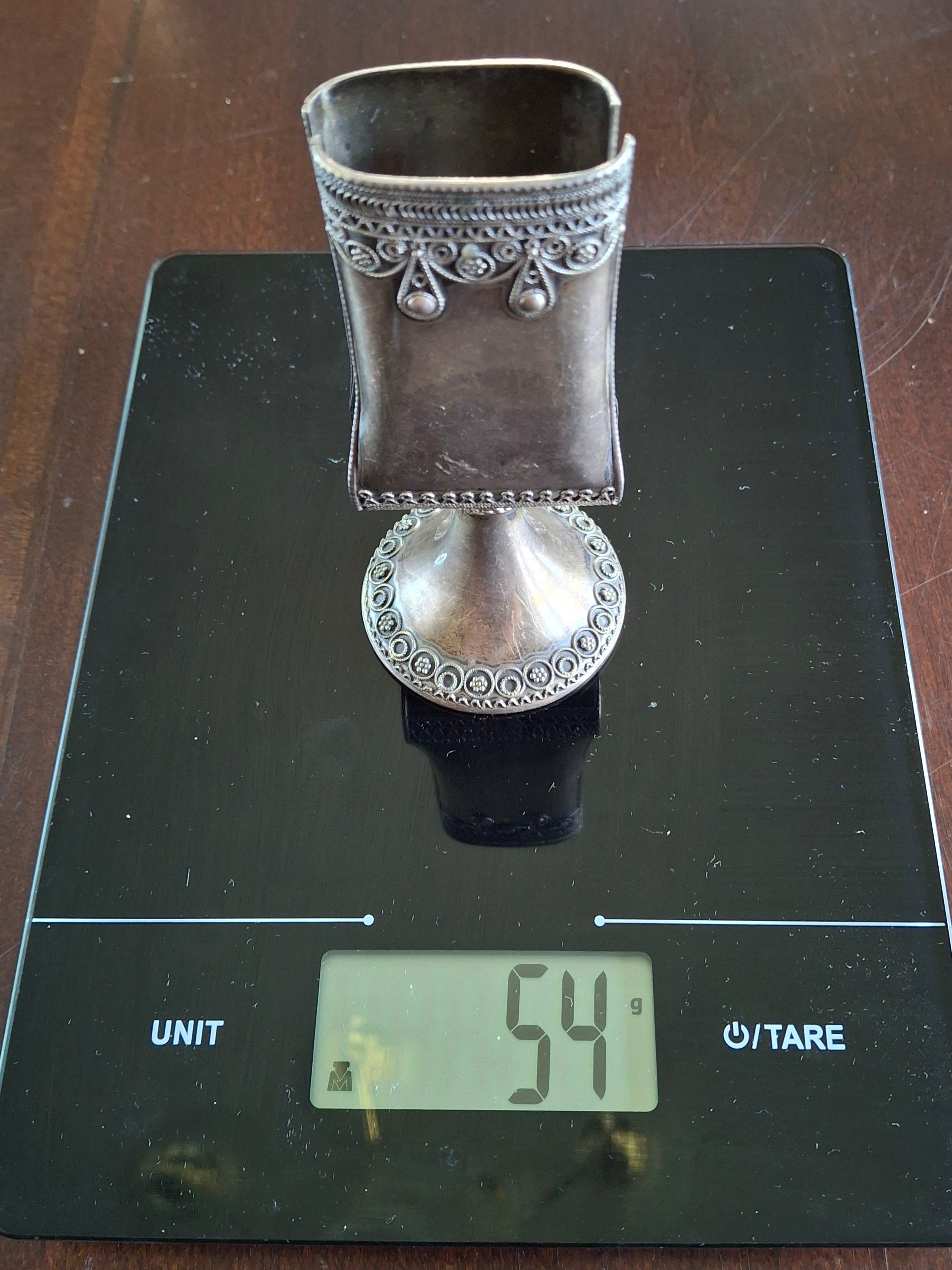 Vintage Sterling Silver 925 Havdalah Candle Holder Made in Israel - 1.9 oz Judaica