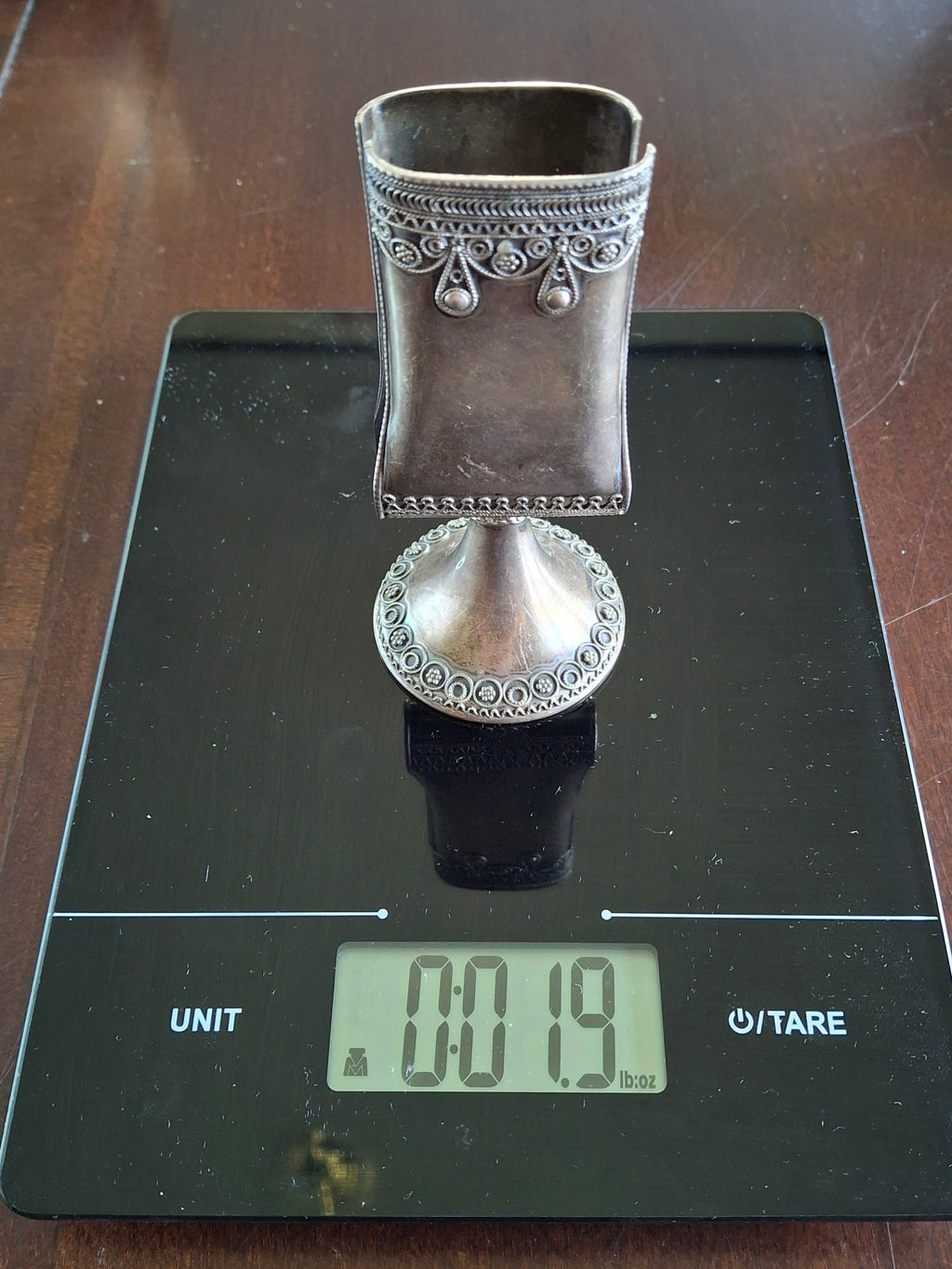 Vintage Sterling Silver 925 Havdalah Candle Holder Made in Israel - 1.9 oz Judaica