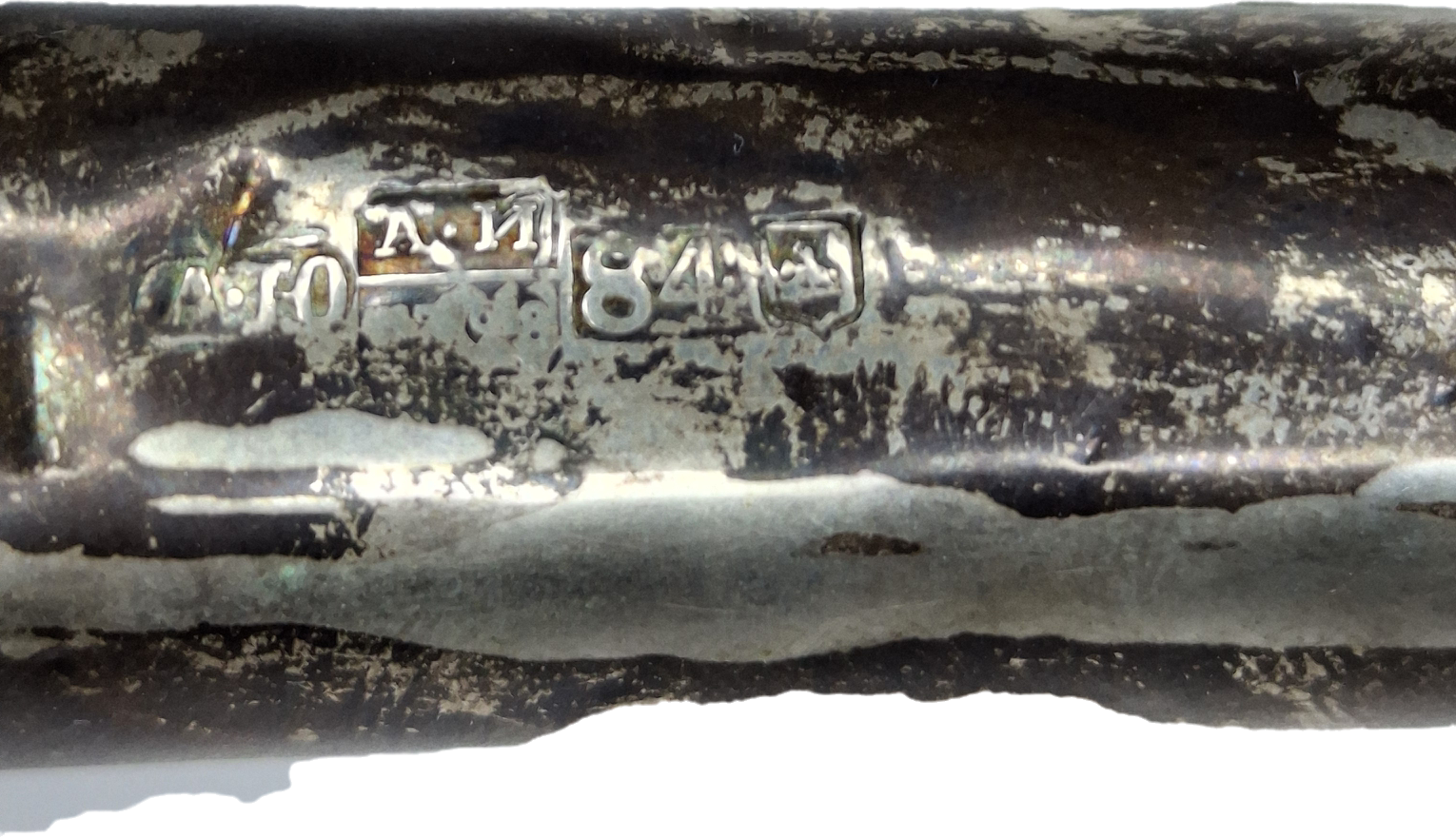 Museum Quality Antique Russian 84 Silver Judaica Torah Pointer Yad with Besamim Spice Holder, Lion Finial, Star of David, Ten Commandments, Red Stone, 1.9 oz, c. 1890