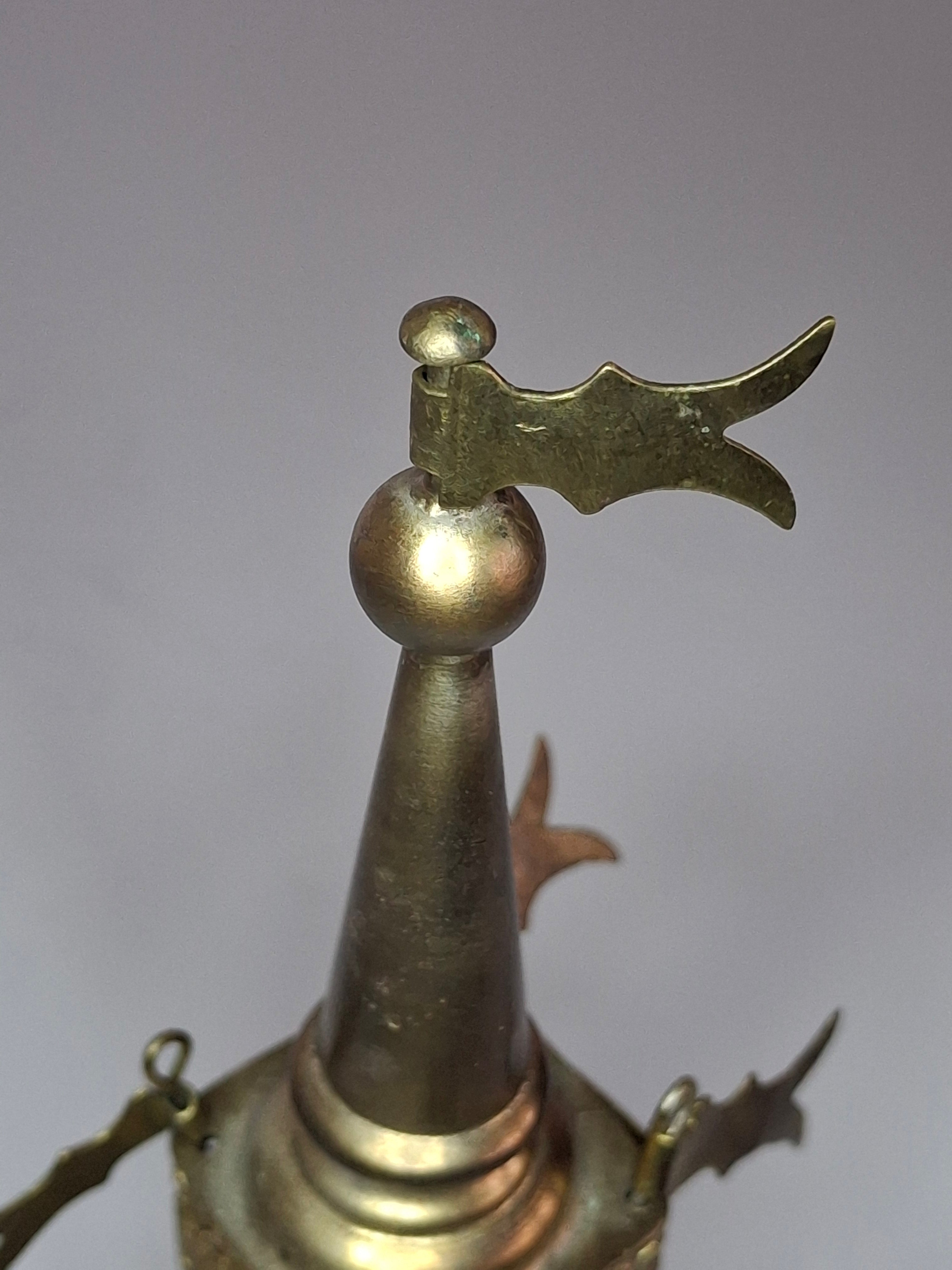 Vintage 1950s Israeli Bronze Besamim Spice Tower Box - Judaica Havdalah