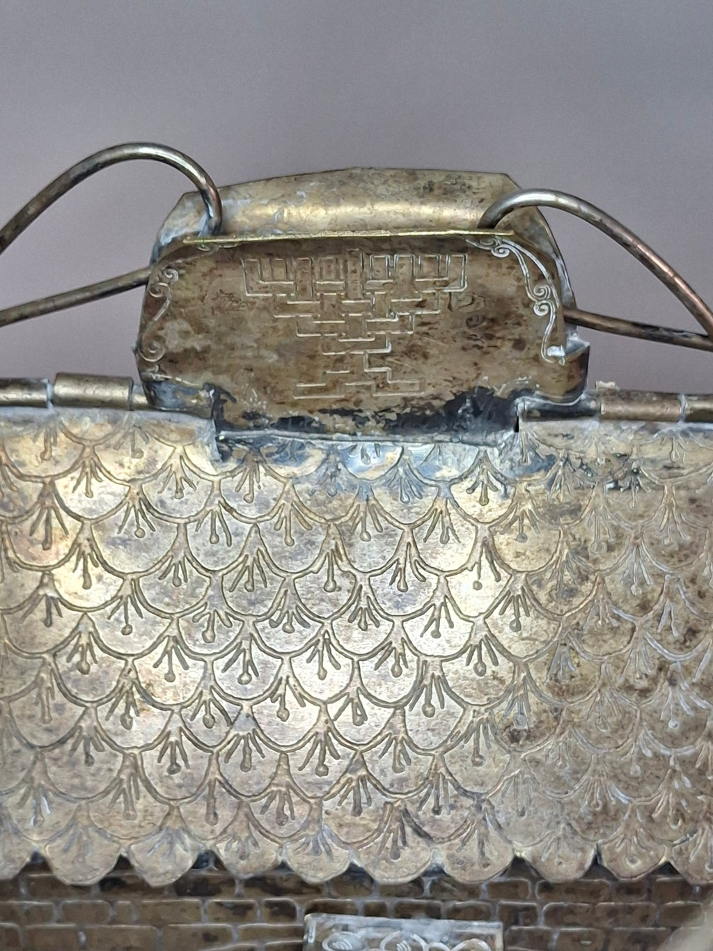 Beautiful and Rare Antique Tzedakah Charity Box Synagogue Shape - Silver Plated, Ten Commandments, Menorah, Hebrew Inscriptions