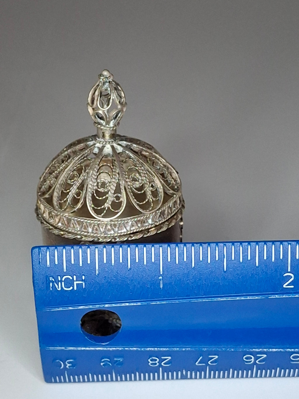 Antique Bezalel Jerusalem .935 Silver Filigree Besamim Spice Box Judaica c.1920s Israel