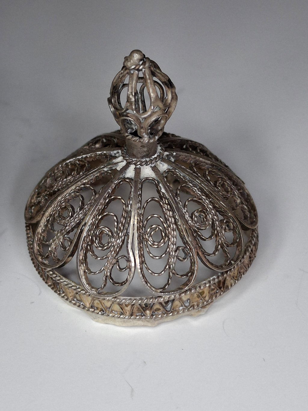 Antique Bezalel Jerusalem .935 Silver Filigree Besamim Spice Box Judaica c.1920s Israel
