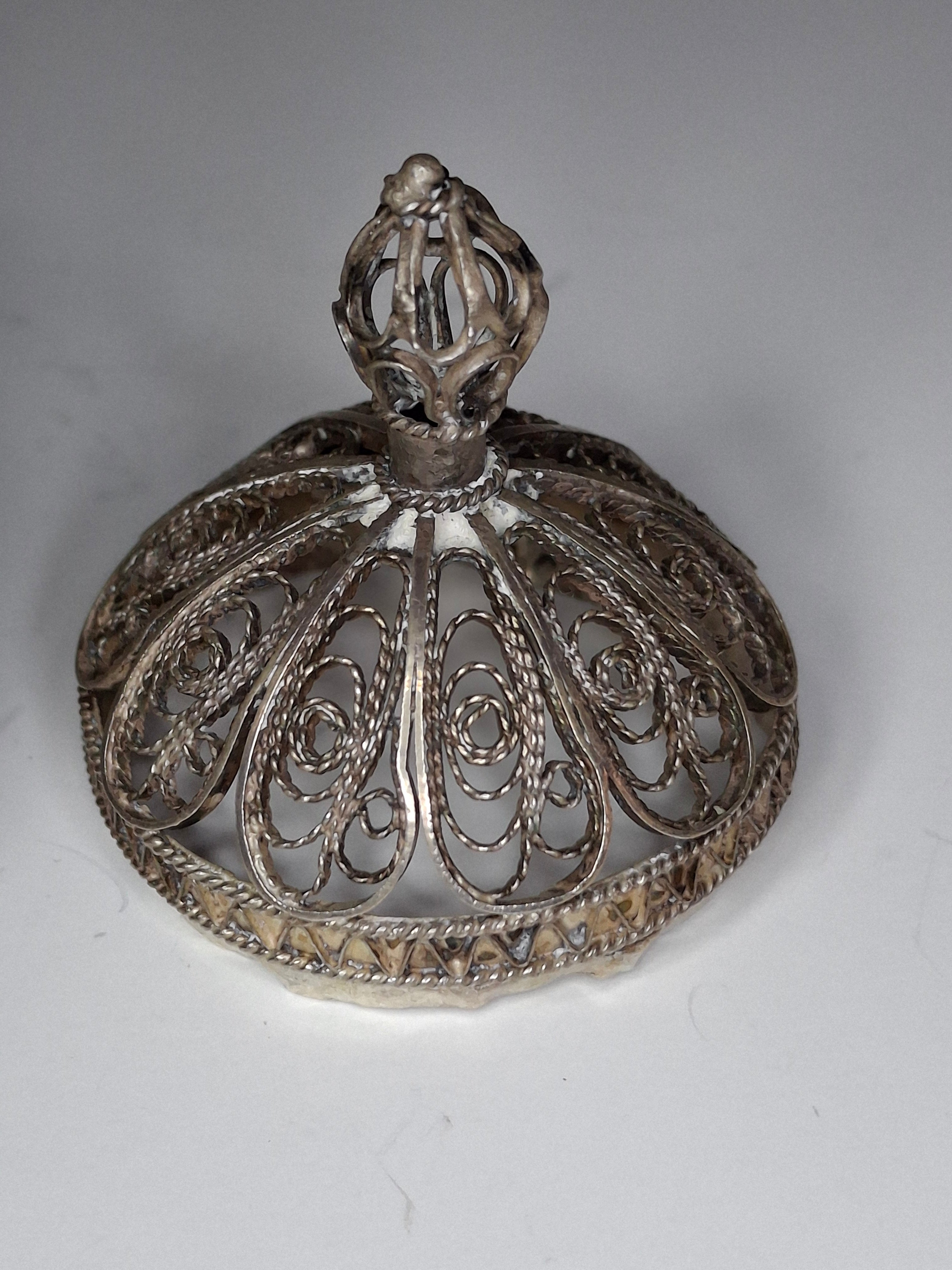 Antique Bezalel Jerusalem .935 Silver Filigree Besamim Spice Box Judaica c.1920s Israel