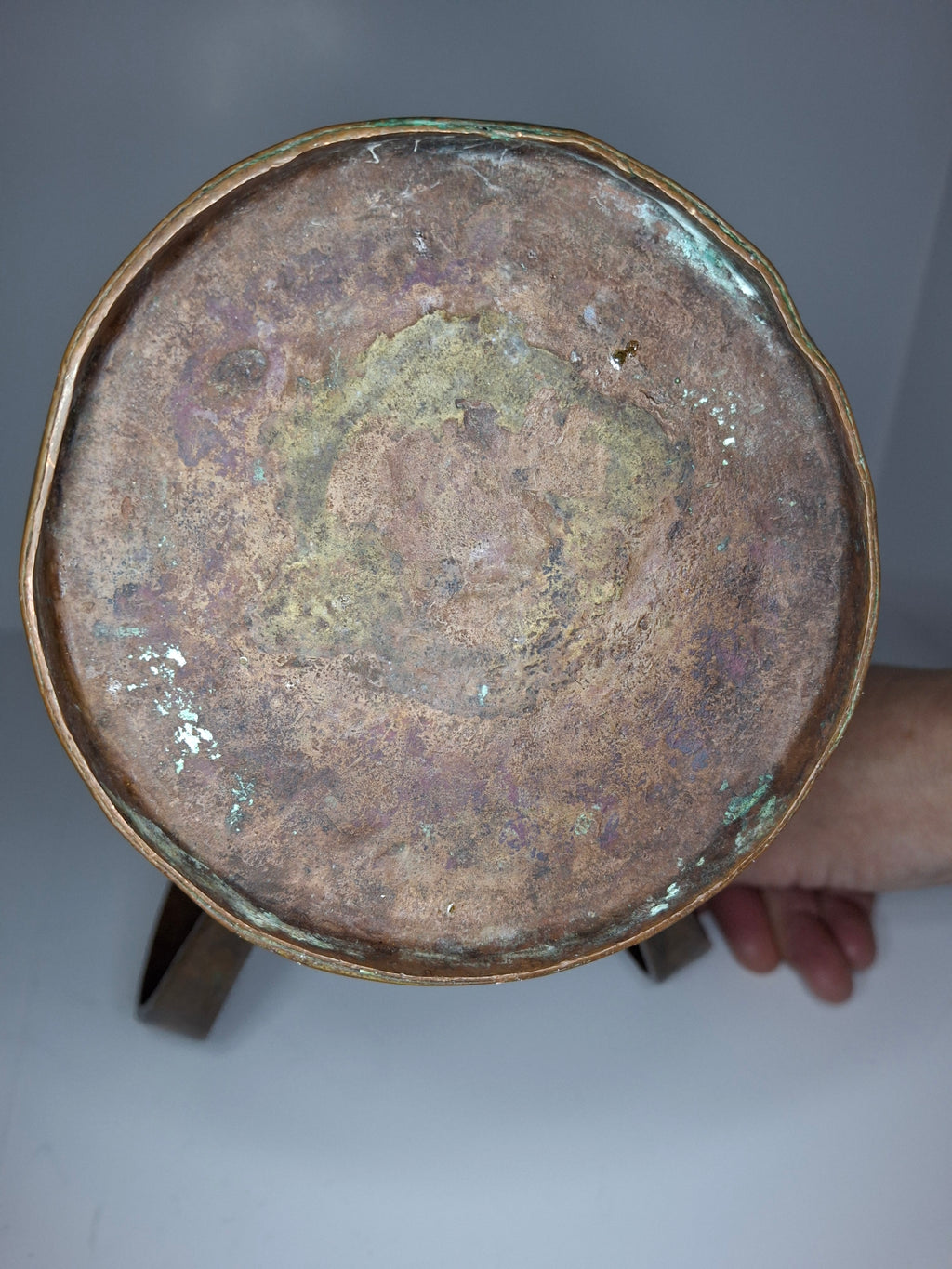 Antique 19th Century Eastern European Copper Netilat Yadayim Cup – Large Ritual Hand Washing Vessel w/ Original Patina