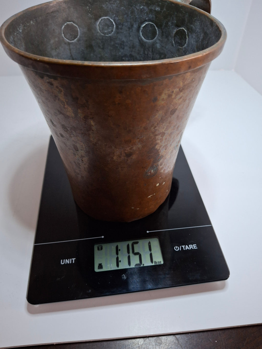 Antique 19th Century Eastern European Copper Netilat Yadayim Cup – Large Ritual Hand Washing Vessel w/ Original Patina