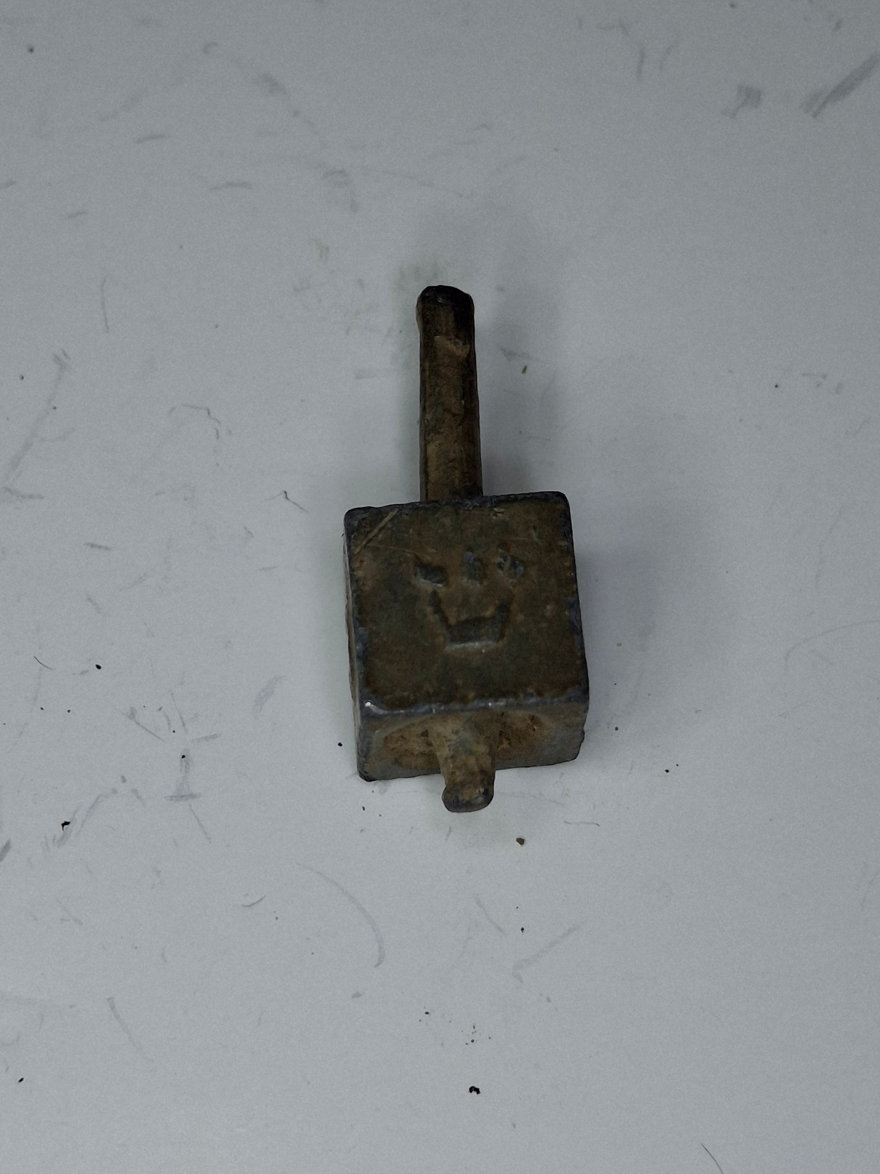 Antique Lead Dreidels Excavated from Uman, Ukraine - Late 19th/Early 20th Century Jewish Hanukkah Artifacts