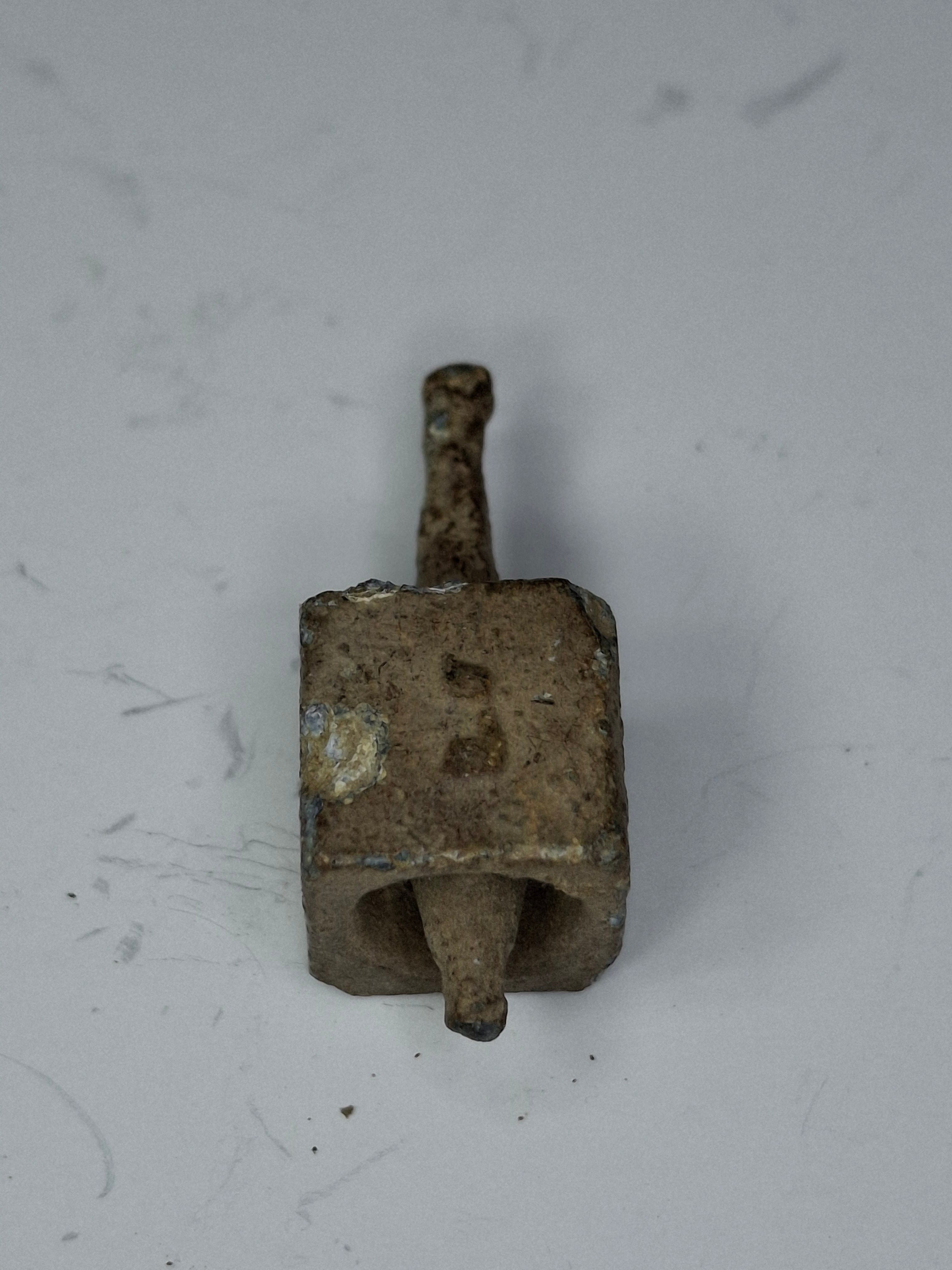 Antique Lead Dreidels Excavated from Uman, Ukraine - Late 19th/Early 20th Century Jewish Hanukkah Artifacts