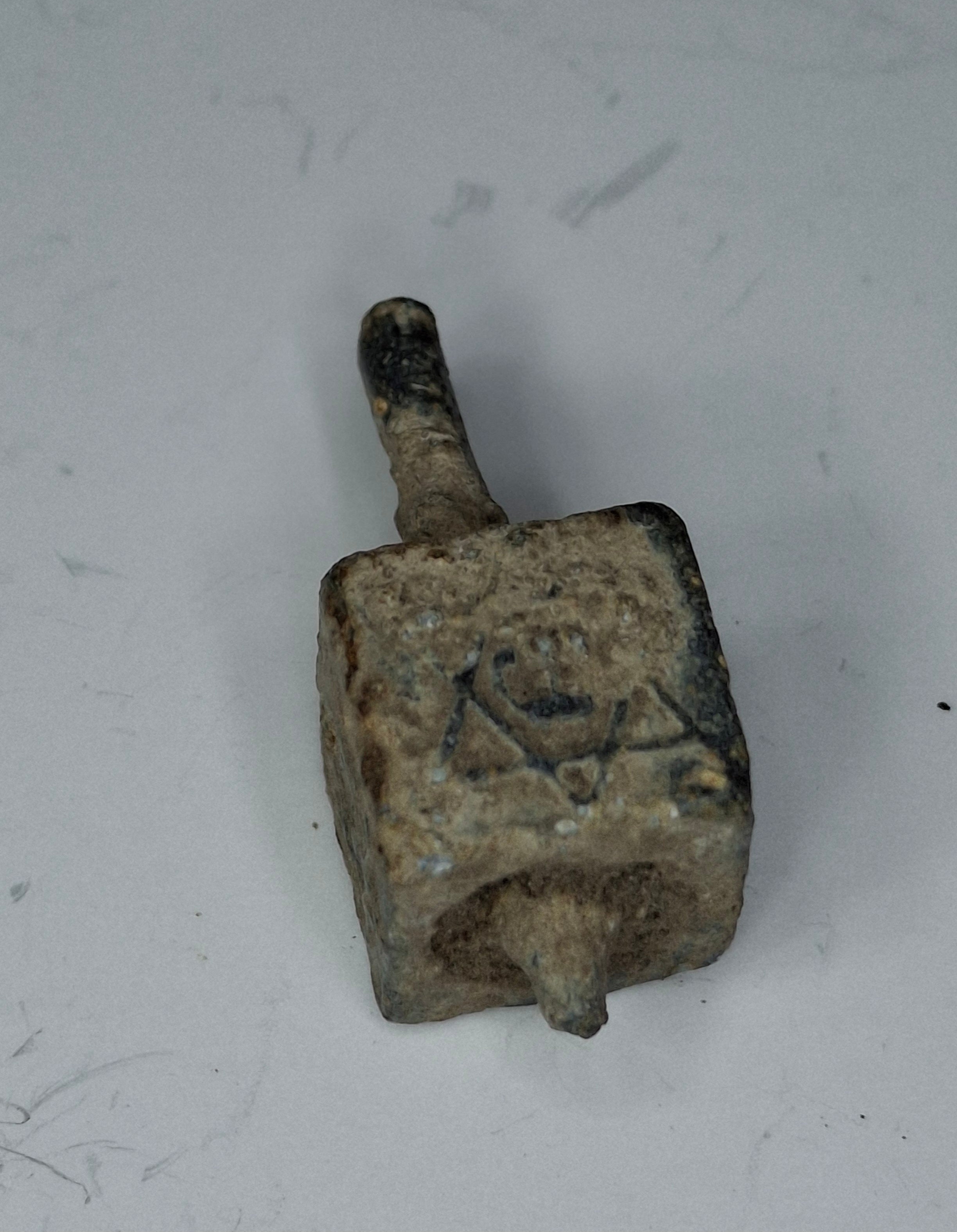 Antique Lead Dreidels Excavated from Uman, Ukraine - Late 19th/Early 20th Century Jewish Hanukkah Artifacts