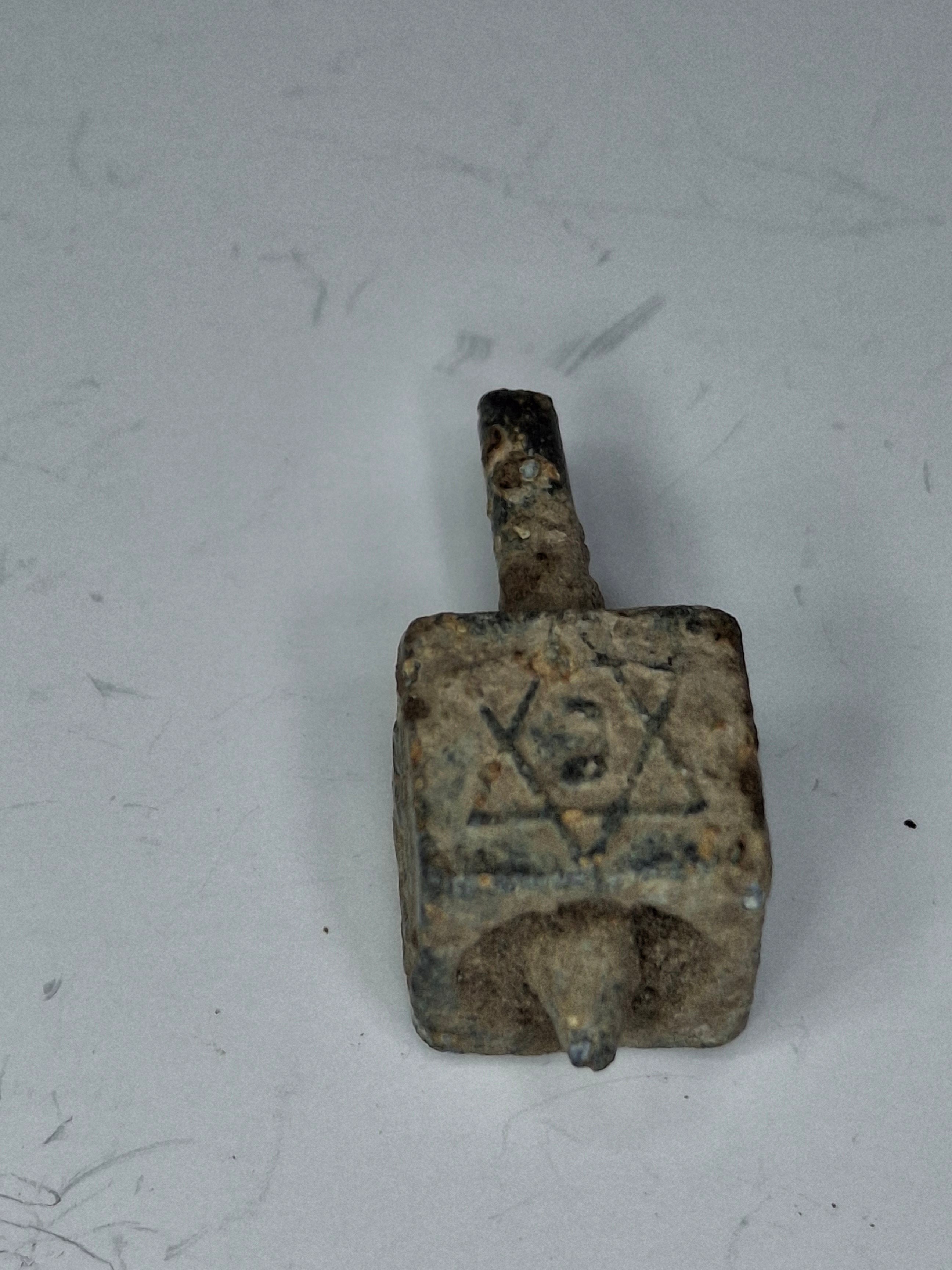 Antique Lead Dreidels Excavated from Uman, Ukraine - Late 19th/Early 20th Century Jewish Hanukkah Artifacts