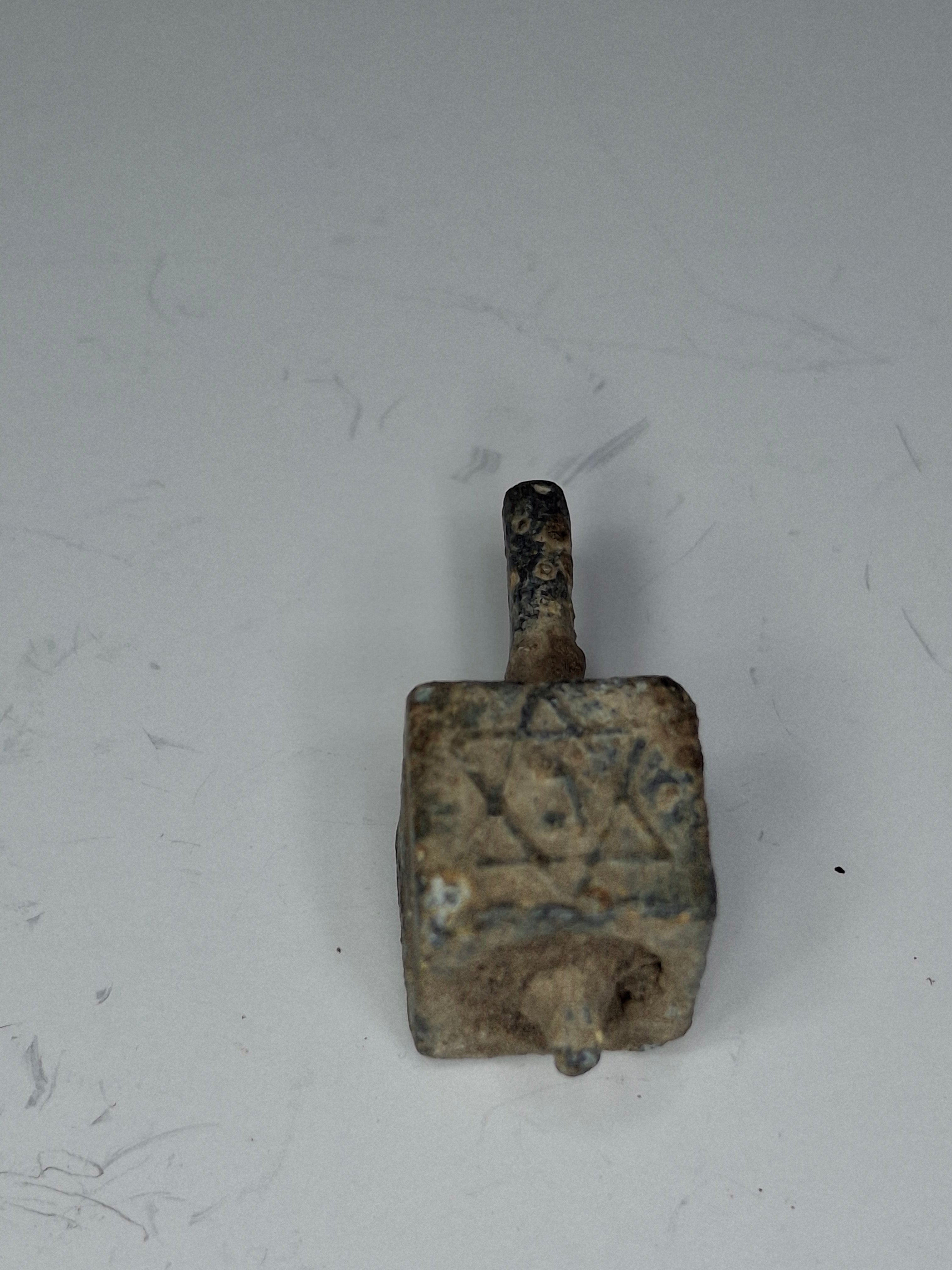 Antique Lead Dreidels Excavated from Uman, Ukraine - Late 19th/Early 20th Century Jewish Hanukkah Artifacts
