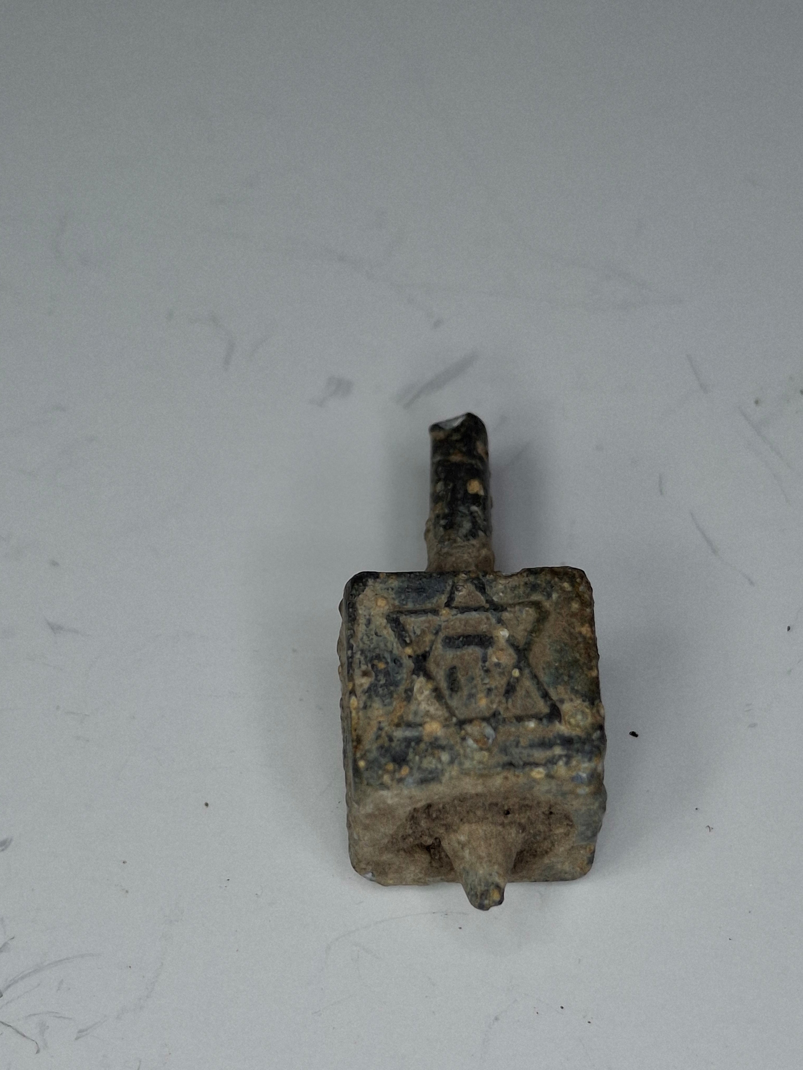Antique Lead Dreidels Excavated from Uman, Ukraine - Late 19th/Early 20th Century Jewish Hanukkah Artifacts