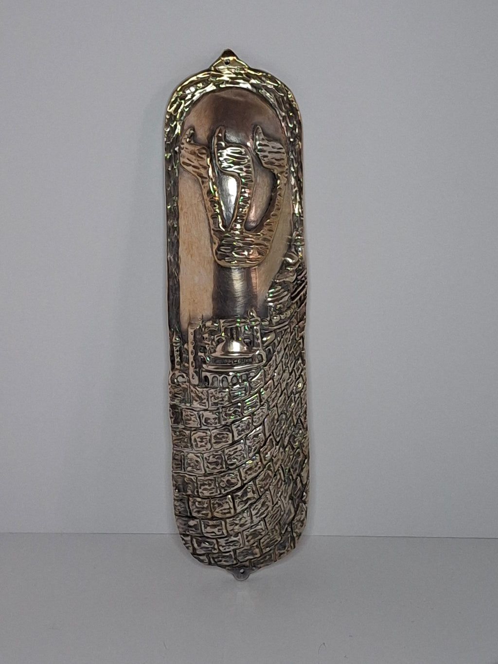 Extra Large .999 Fine Silver Mezuzah Case - 2.6 oz Pure Silver Judaica, Western Wall, Kotel Signed