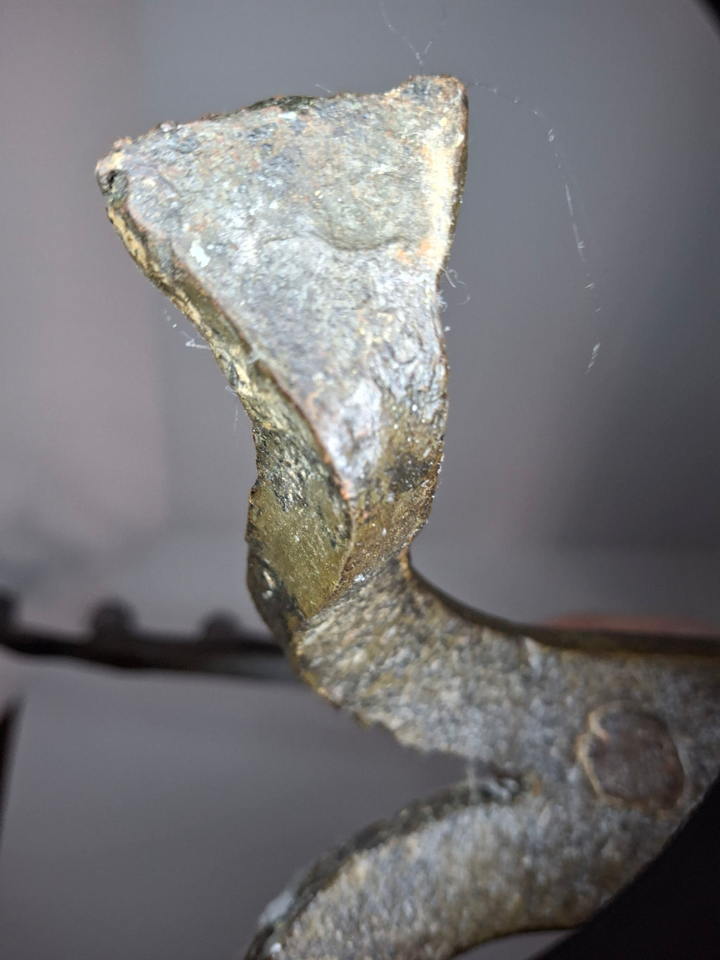 Massive Sized Rare Circa 1680 European Hand-Wrought Iron 7-Branch Temple Menorah, Primitive Cone-Shaped Holders, Antique Judaica Candelabra