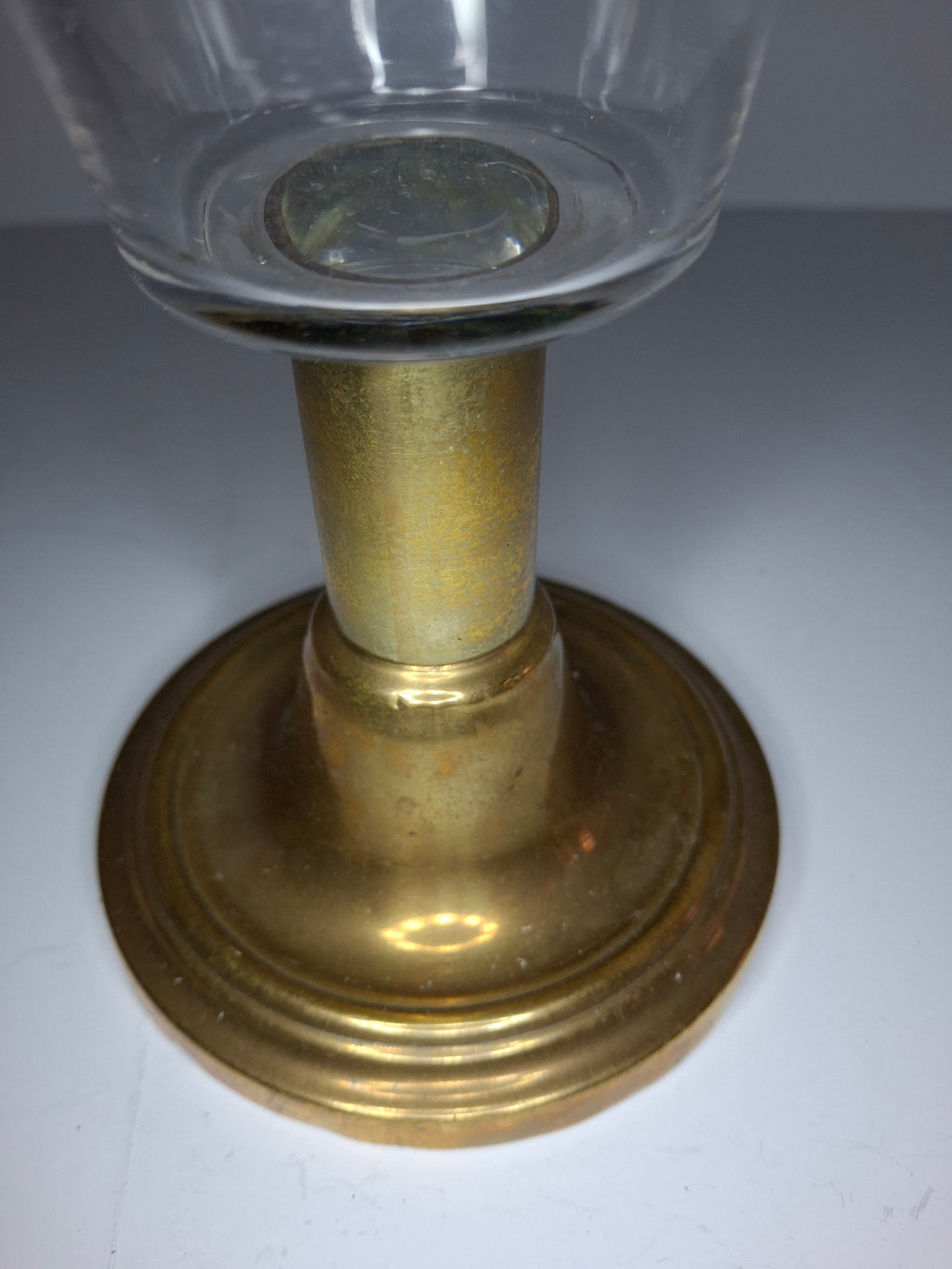 Antique Mid-19th Century Brass & Etched Glass Double Burner Whale Oil Lamp with Bronze Base - 1850s-1870s