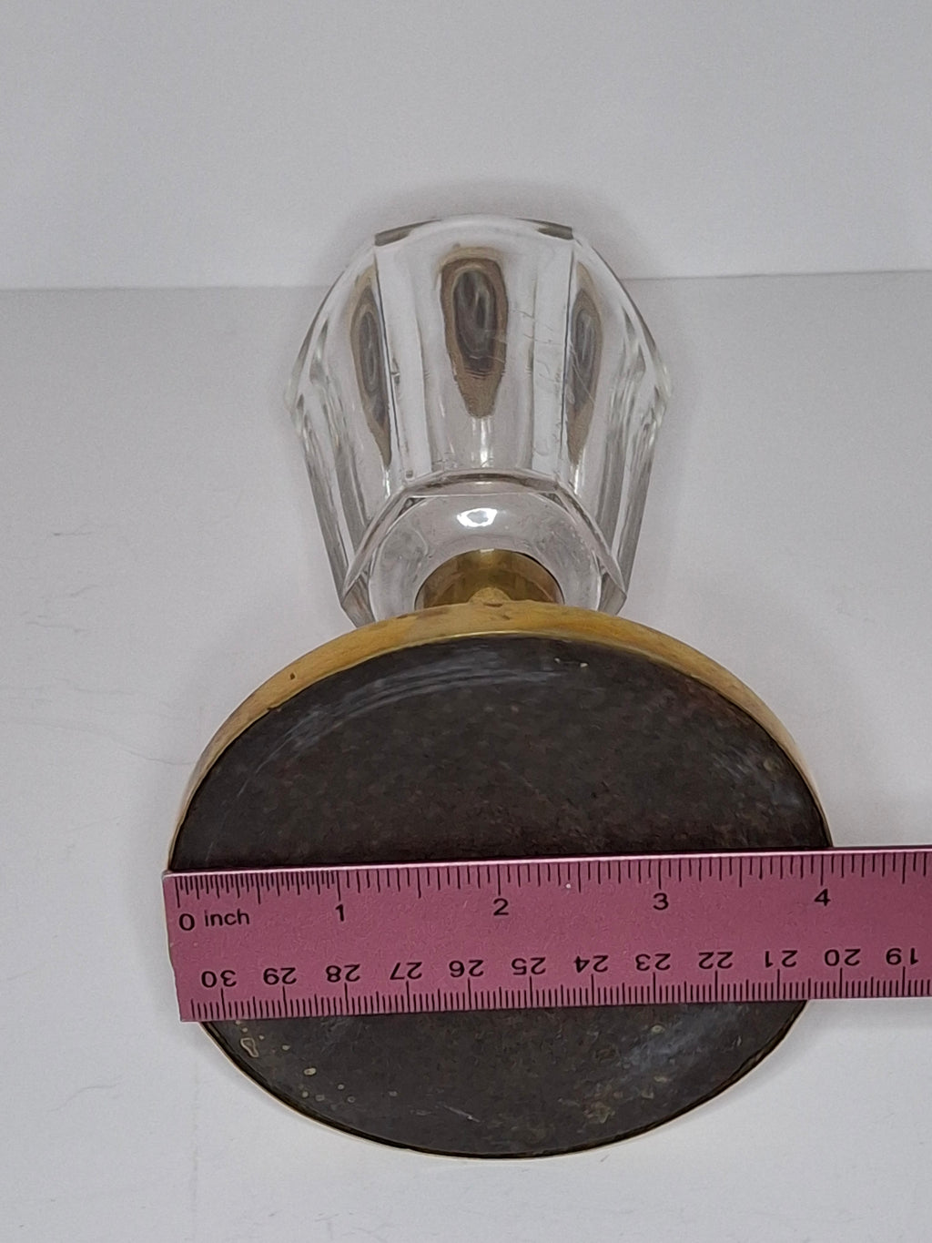 Antique Victorian Brass & Glass Duplex Oil Lamp w/ Heavy Bronze Base c.1880-1900