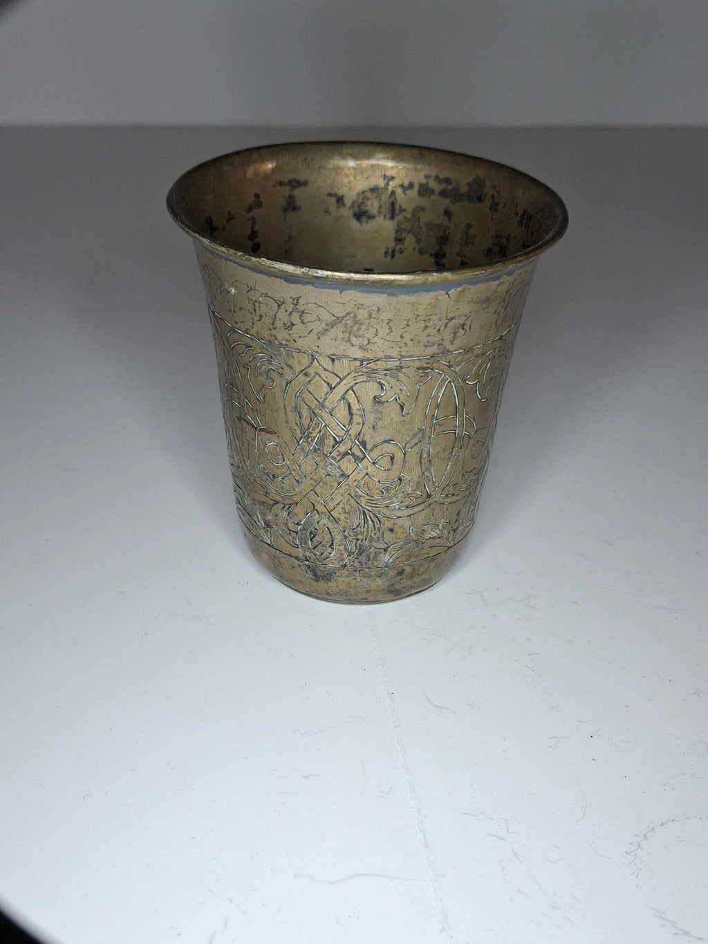 Antique German 12 Loth Silver Engraved Kiddush Cup Beaker - c. 1860