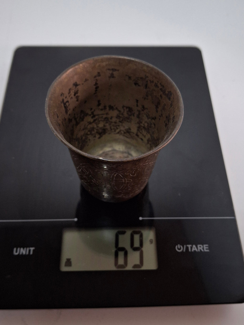 Antique German 12 Loth Silver Engraved Kiddush Cup Beaker - c. 1860