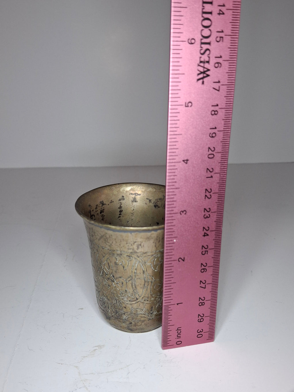 Antique German 12 Loth Silver Engraved Kiddush Cup Beaker - c. 1860