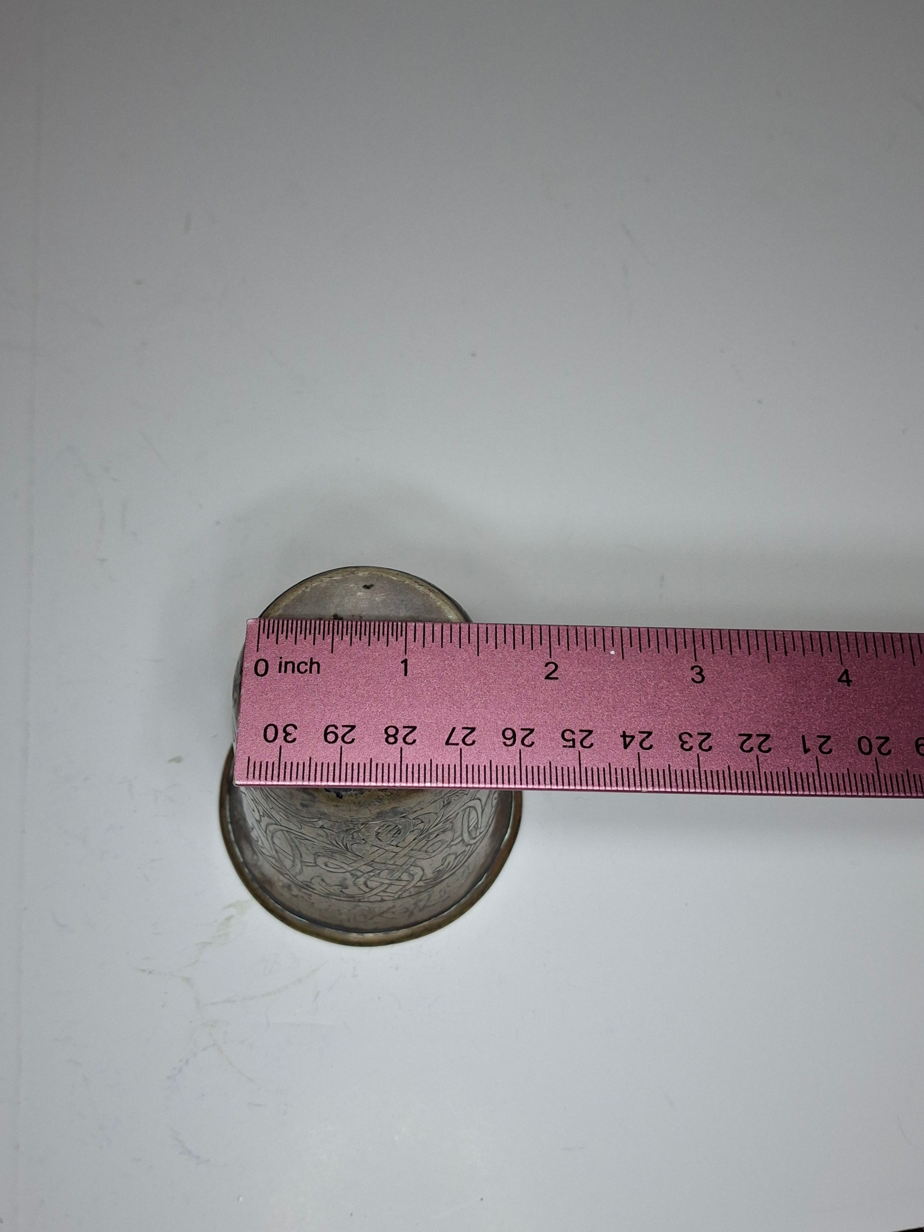 Antique German 12 Loth Silver Engraved Kiddush Cup Beaker - c. 1860