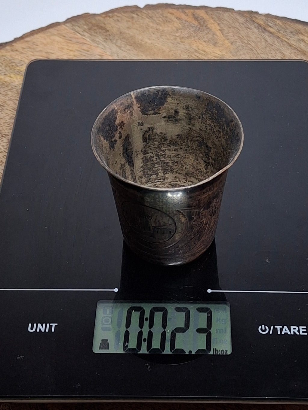 Antique Russian Imperial 84 Silver Kiddush Cup - 2.3 oz, Engraved Tower of David Jerusalem Motif, Hallmarked 1879 Moscow, Judaica