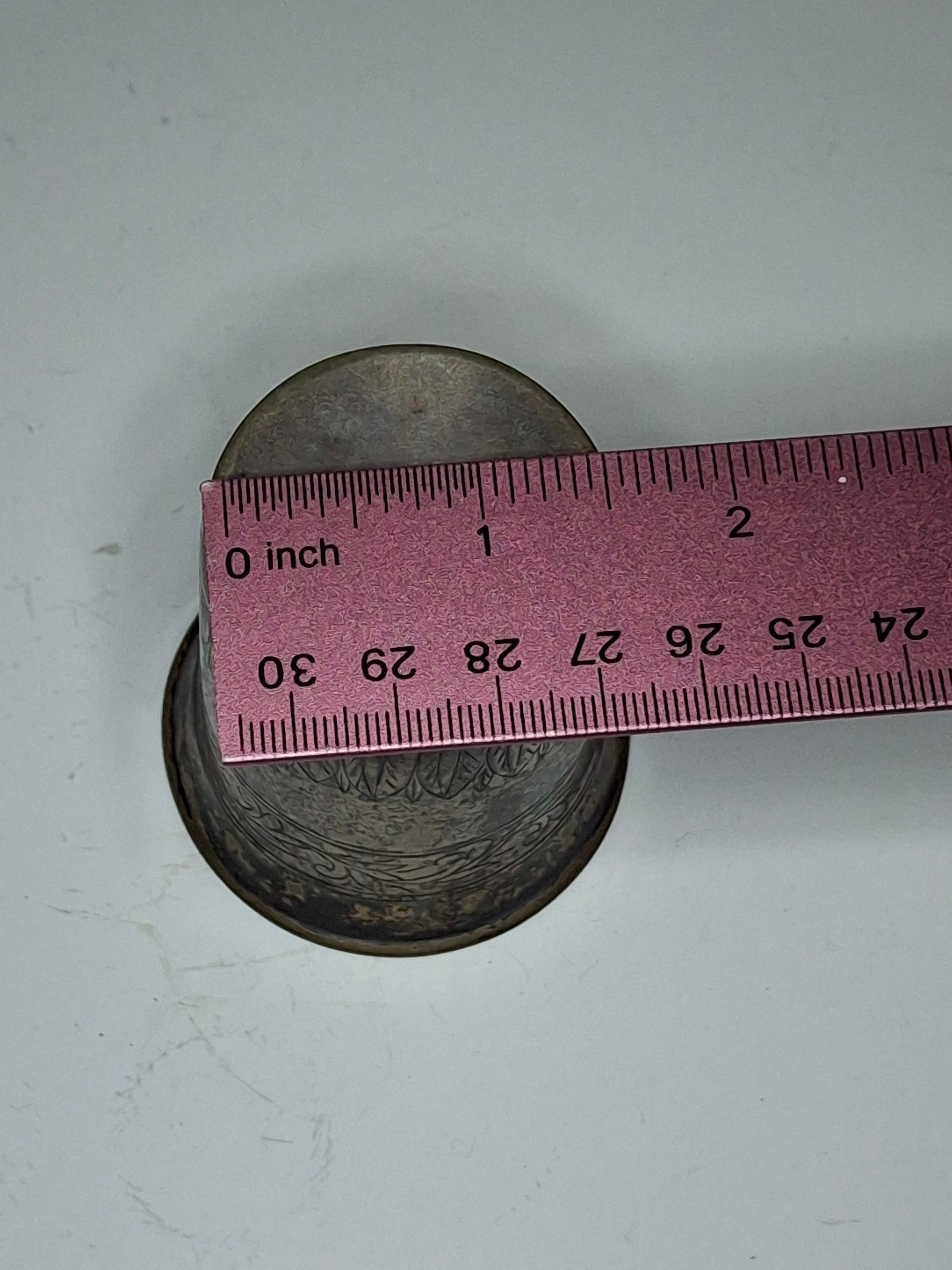 Antique 1821 European Silver Kiddush Cup Beaker - 12 Loth Hallmarked, Floral