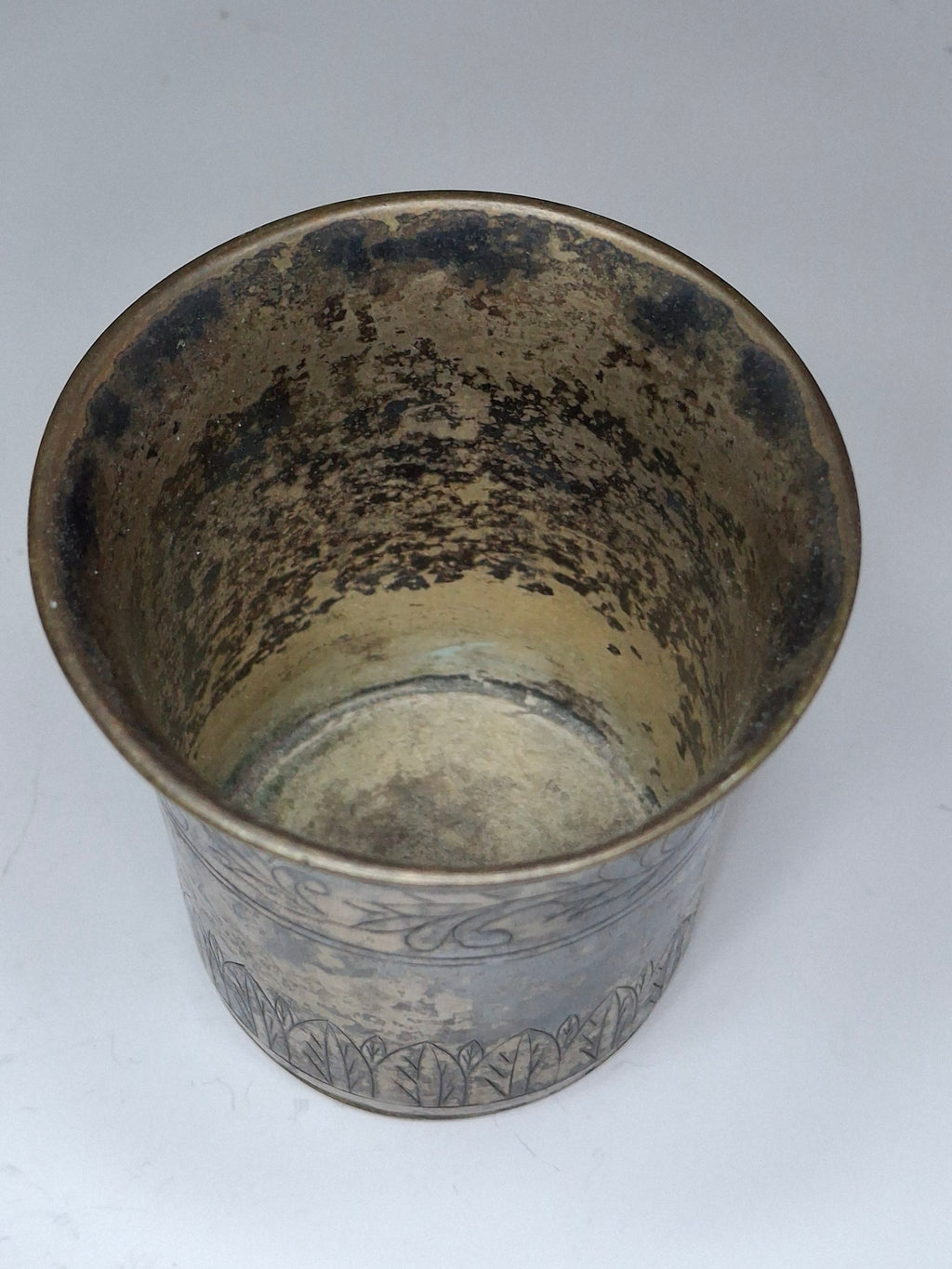 Antique 1821 European Silver Kiddush Cup Beaker - 12 Loth Hallmarked, Floral