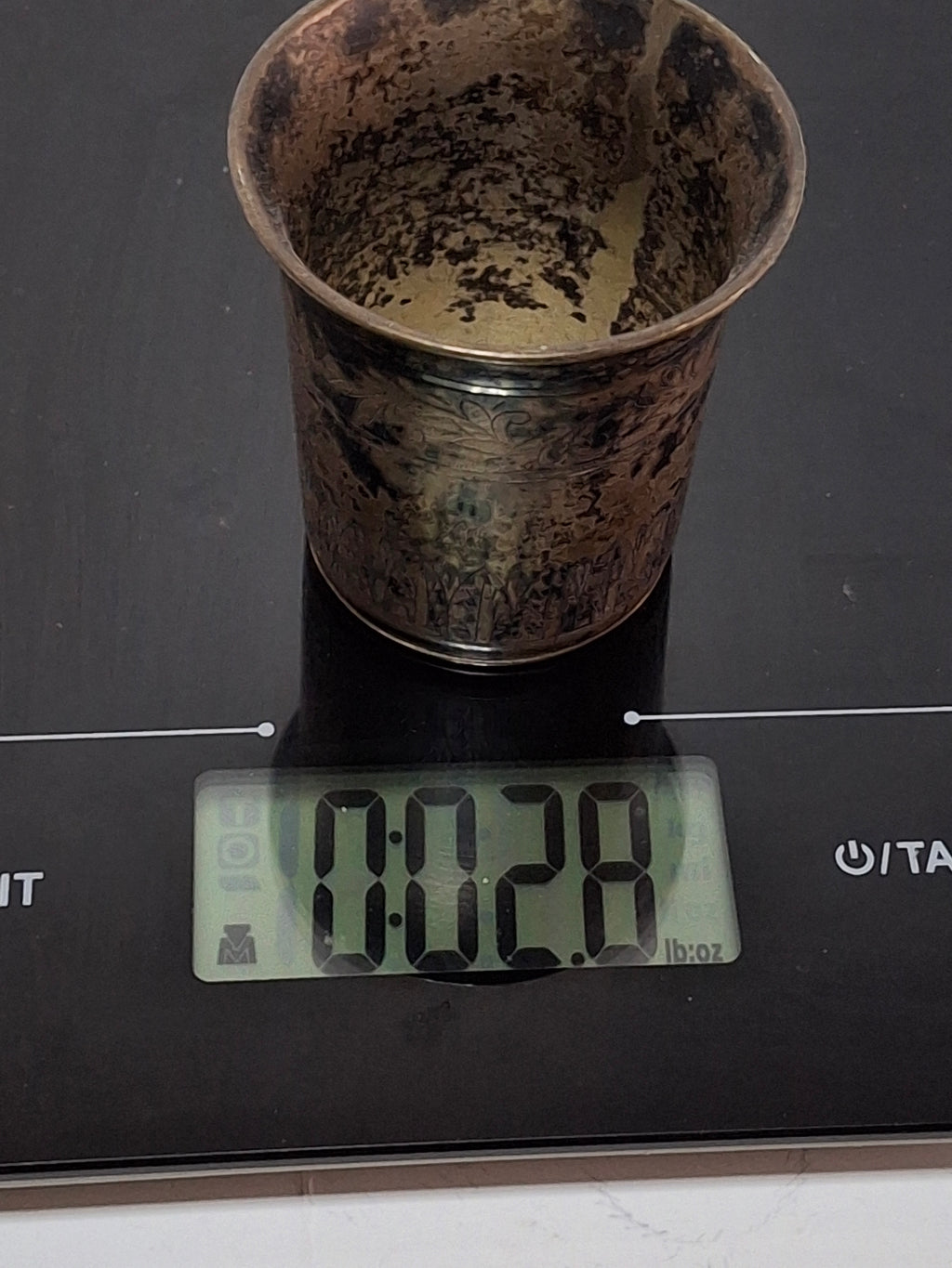 Antique 1821 European Silver Kiddush Cup Beaker - 12 Loth Hallmarked, Floral