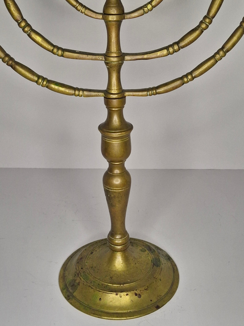 Antique Late 19th/Early 20th Century Bronze Brass Menorah, 7-Branch, Judaica Decor
