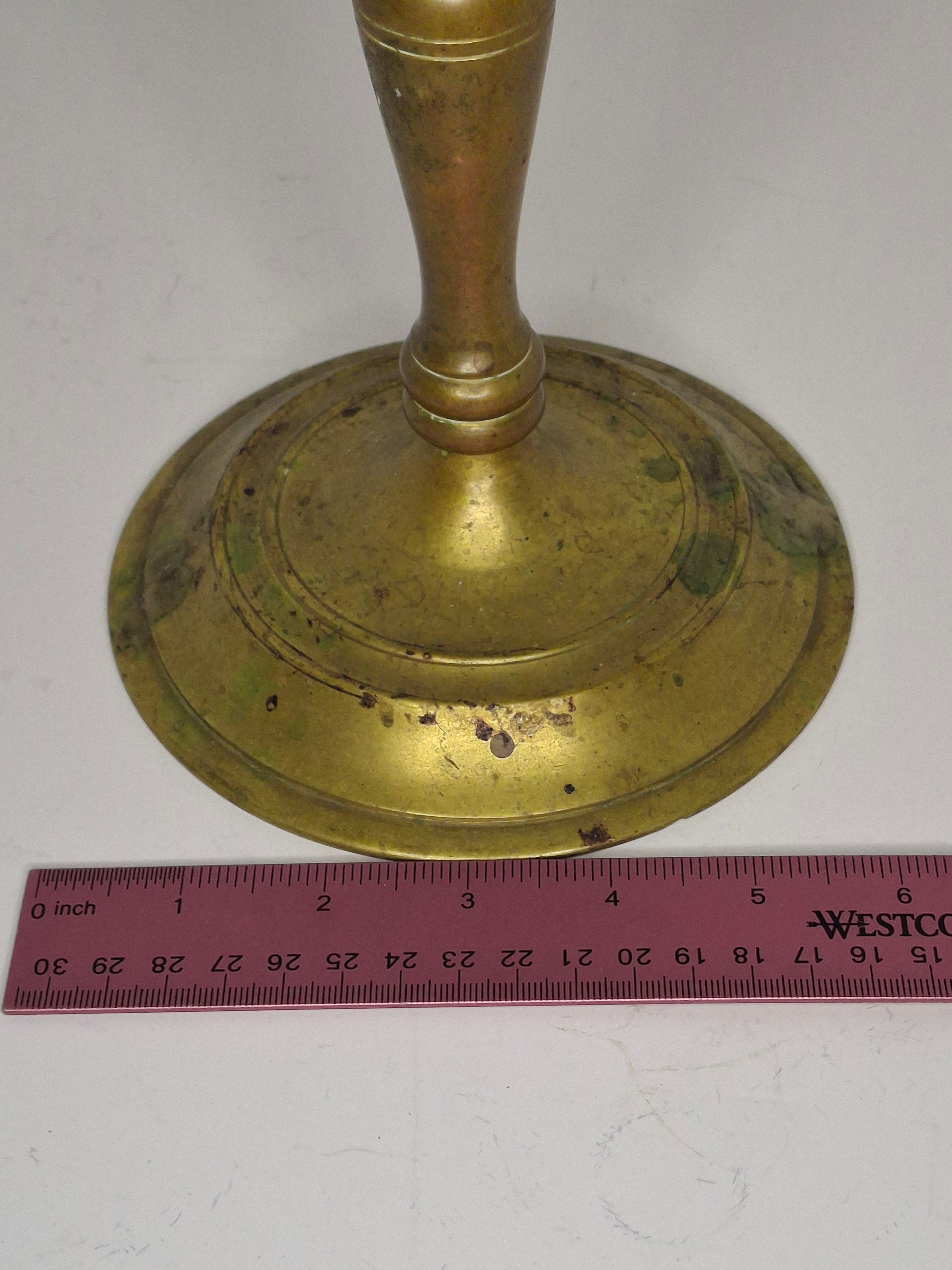 Antique Late 19th/Early 20th Century Bronze Brass Menorah, 7-Branch, Judaica Decor