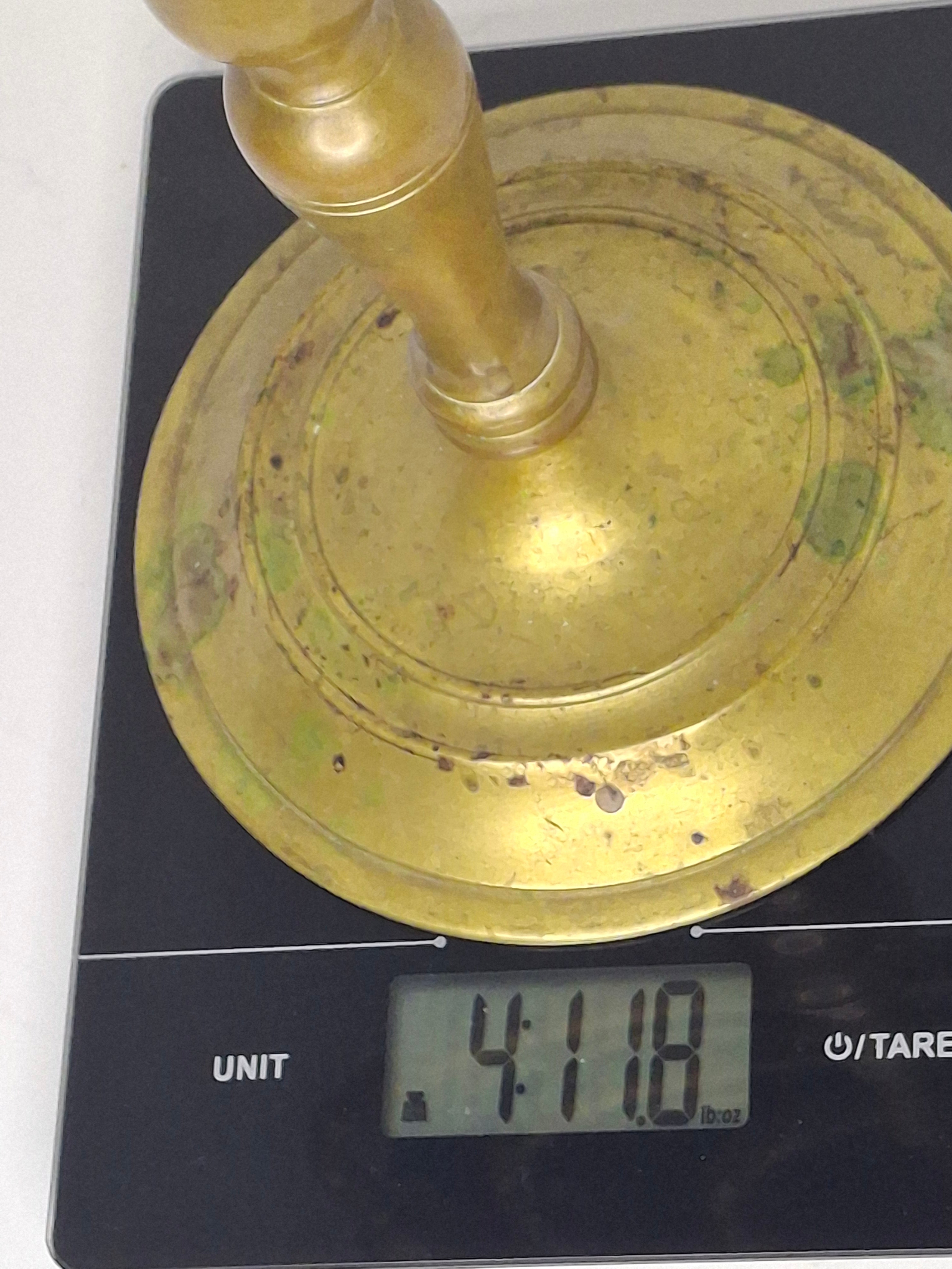 Antique Late 19th/Early 20th Century Bronze Brass Menorah, 7-Branch, Judaica Decor