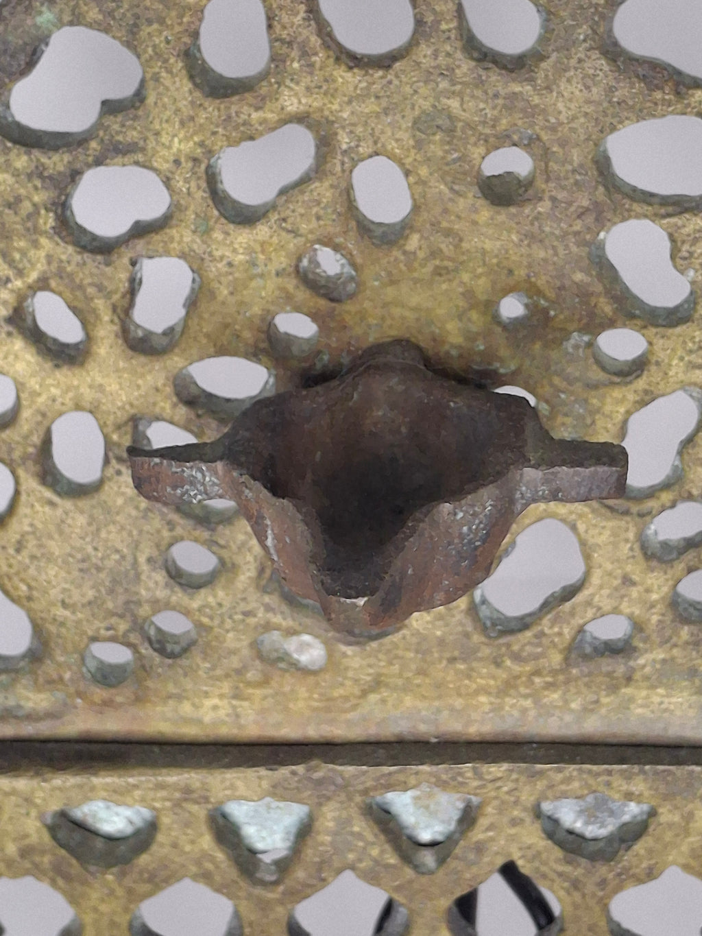 Antique 19th Century North African Bronze Hanukkah Menorah Oil Lamp - Heavy Cast Judaica with Traditional Motifs, Excellent Patina