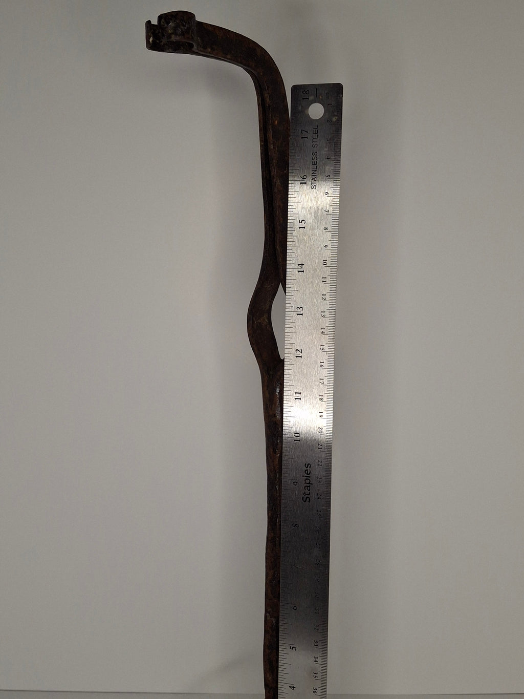 Antique 18th-Early 19thC Wrought Iron Rushlight Splint & Candle Holder - Hand-Forged Primitive Lighting Tool