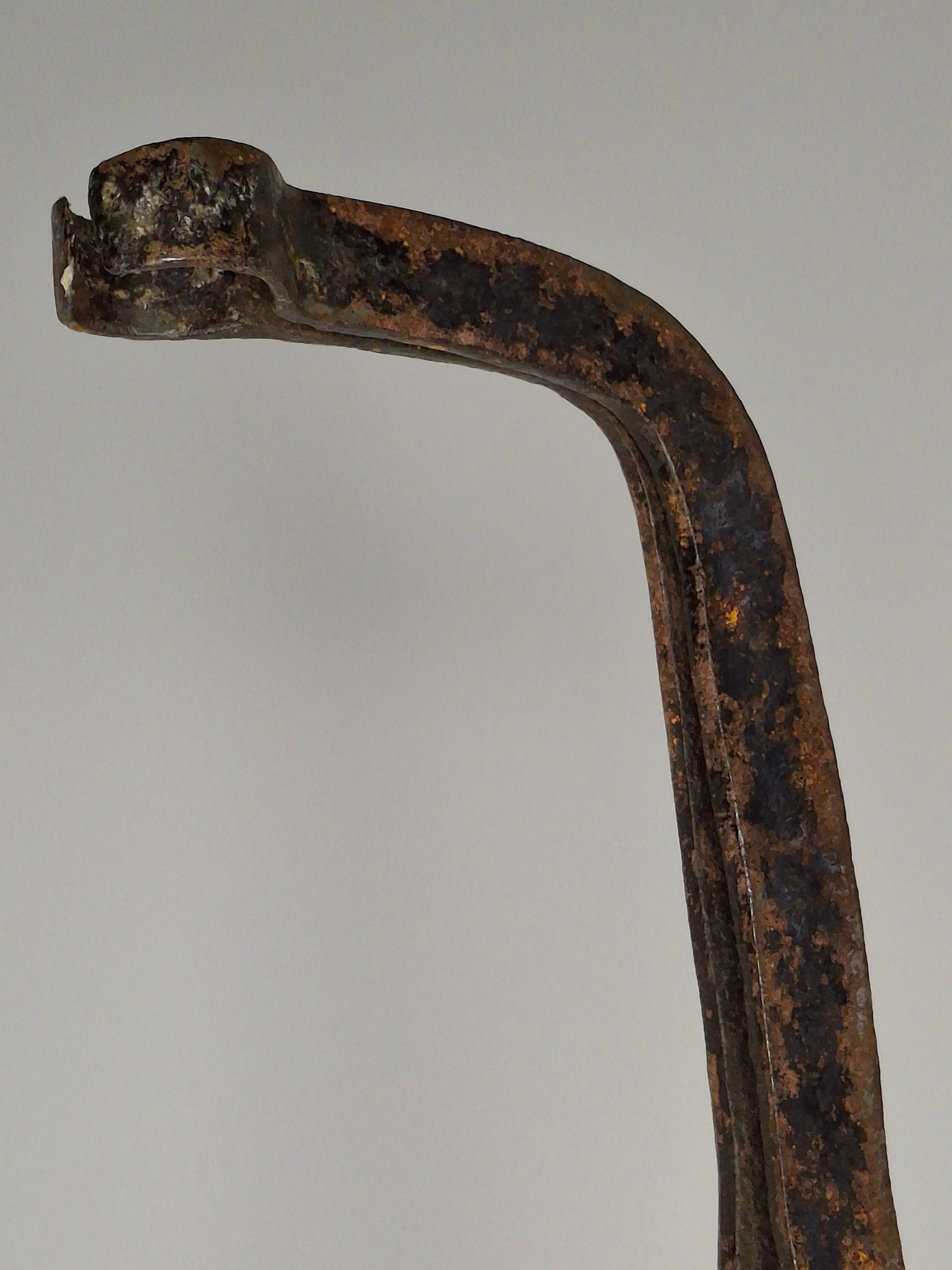 Antique 18th-Early 19thC Wrought Iron Rushlight Splint & Candle Holder - Hand-Forged Primitive Lighting Tool