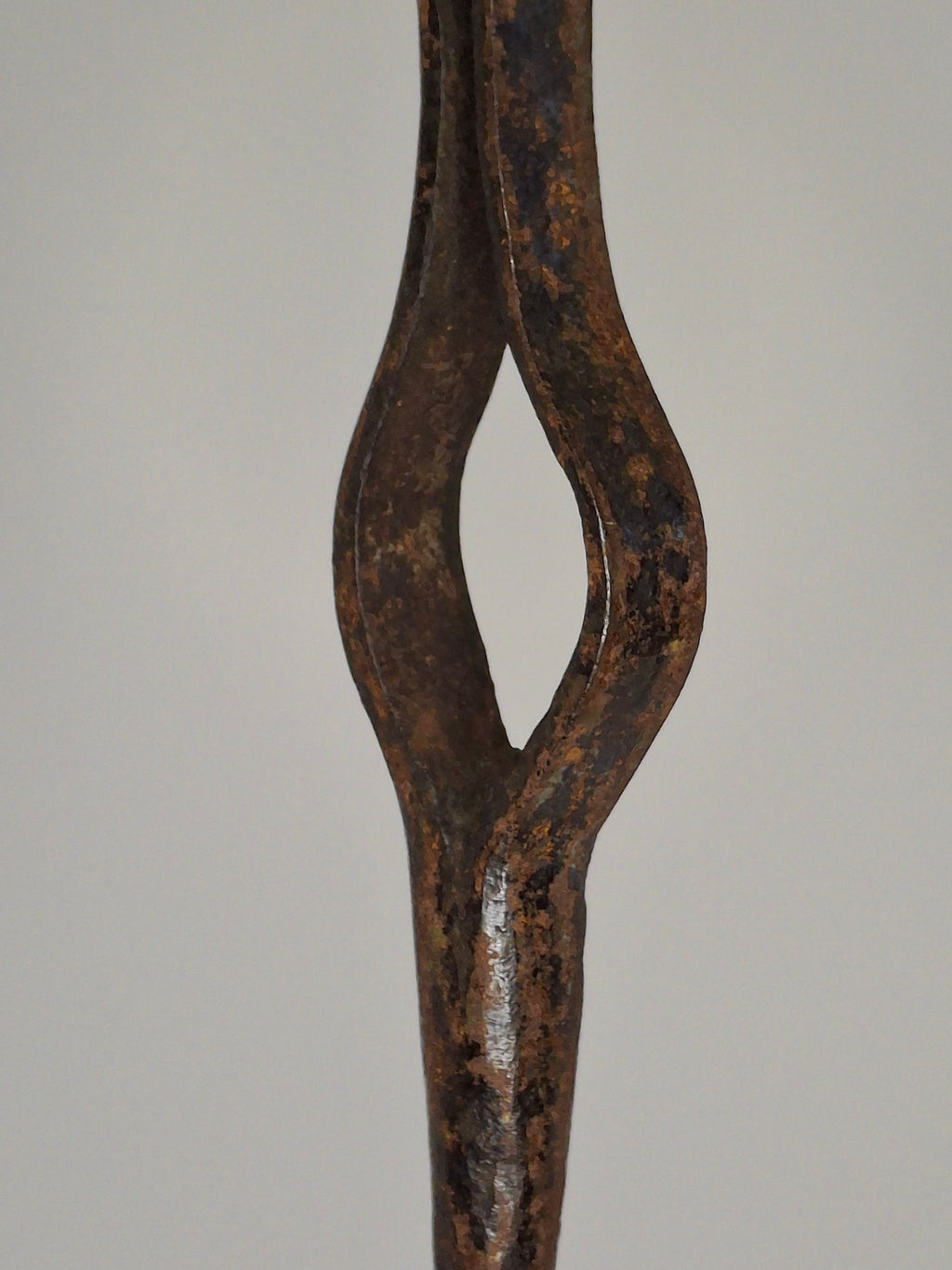 Antique 18th-Early 19thC Wrought Iron Rushlight Splint & Candle Holder - Hand-Forged Primitive Lighting Tool