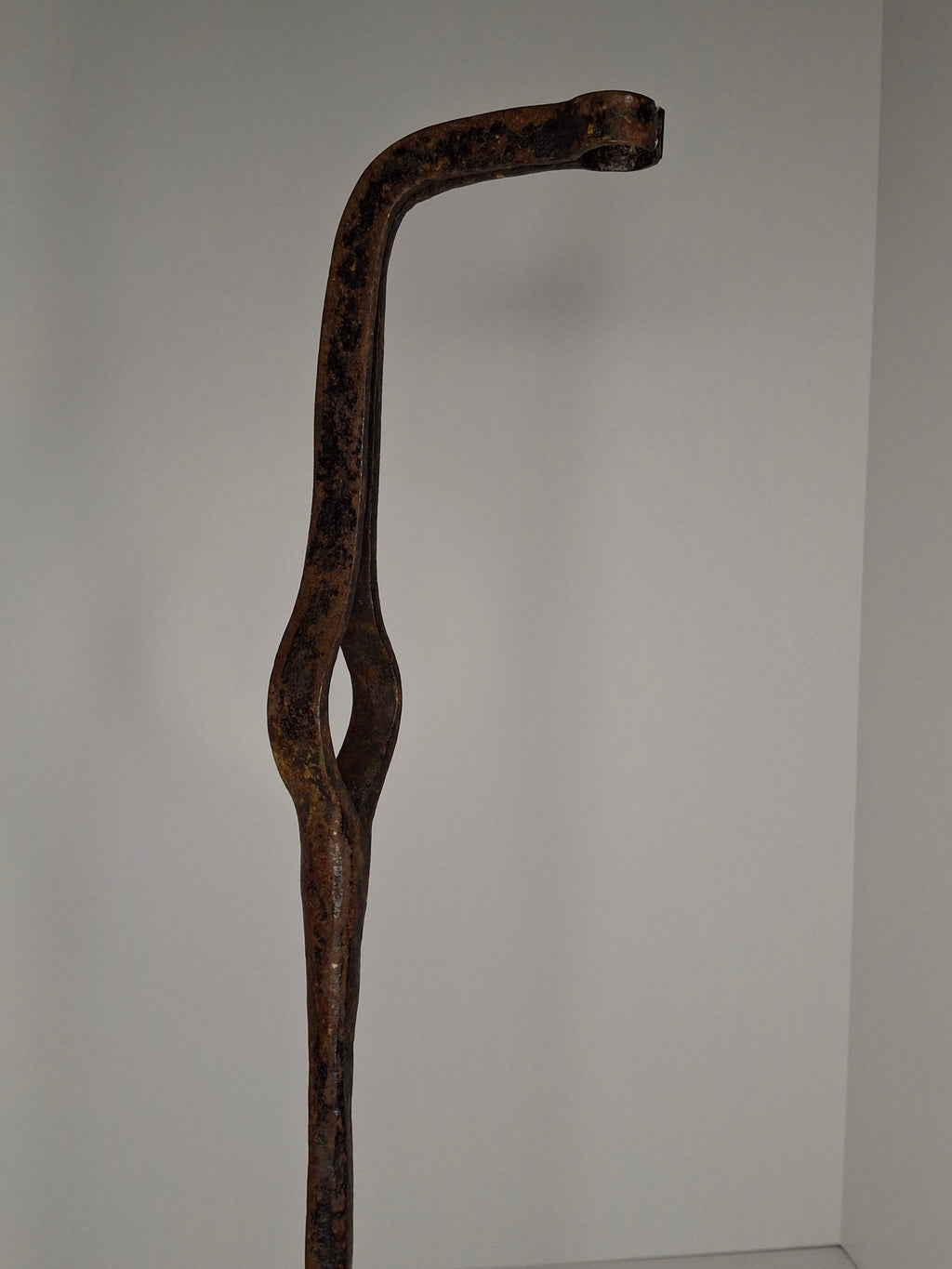 Antique 18th-Early 19thC Wrought Iron Rushlight Splint & Candle Holder - Hand-Forged Primitive Lighting Tool