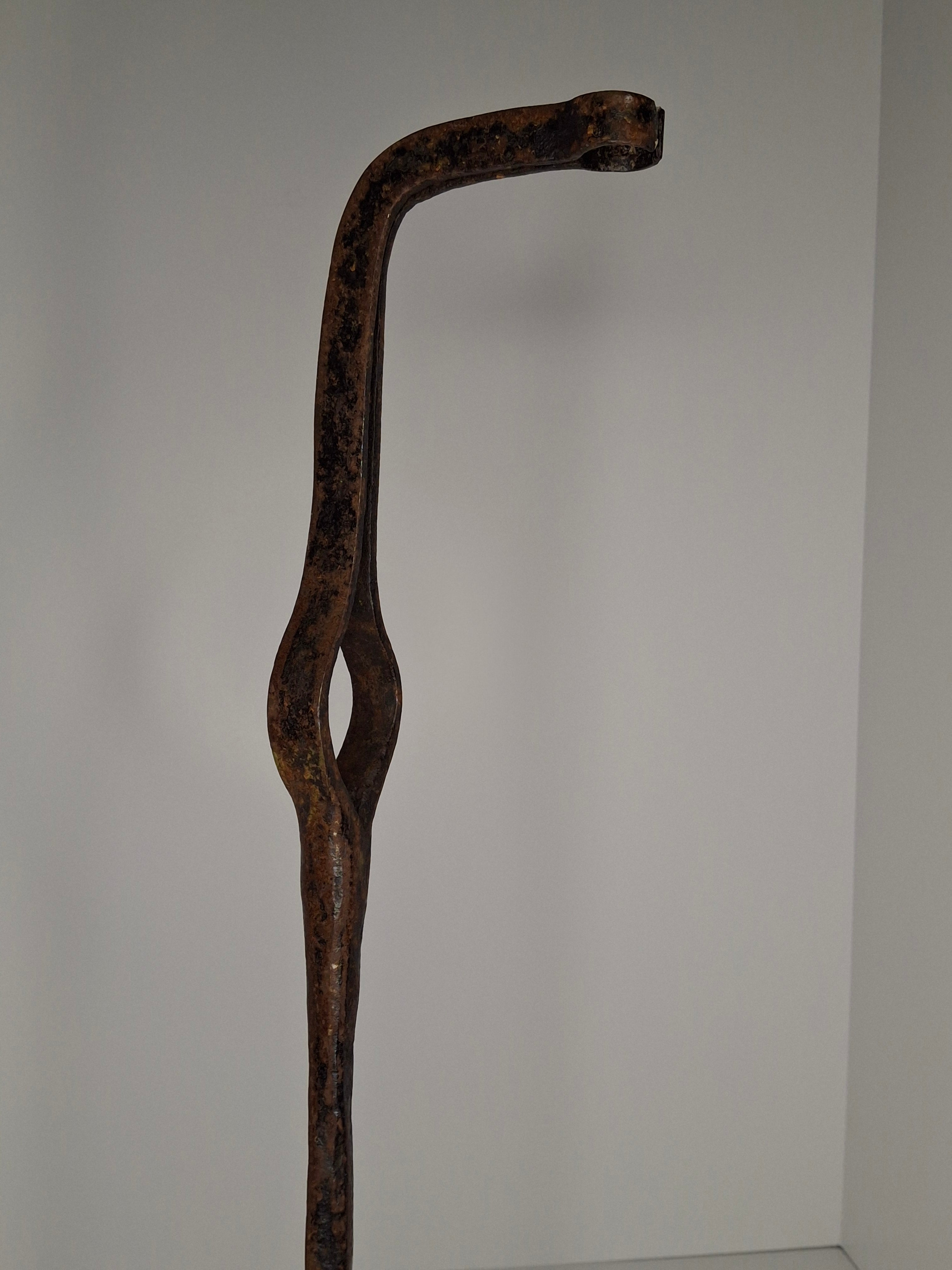 Antique 18th-Early 19thC Wrought Iron Rushlight Splint & Candle Holder - Hand-Forged Primitive Lighting Tool