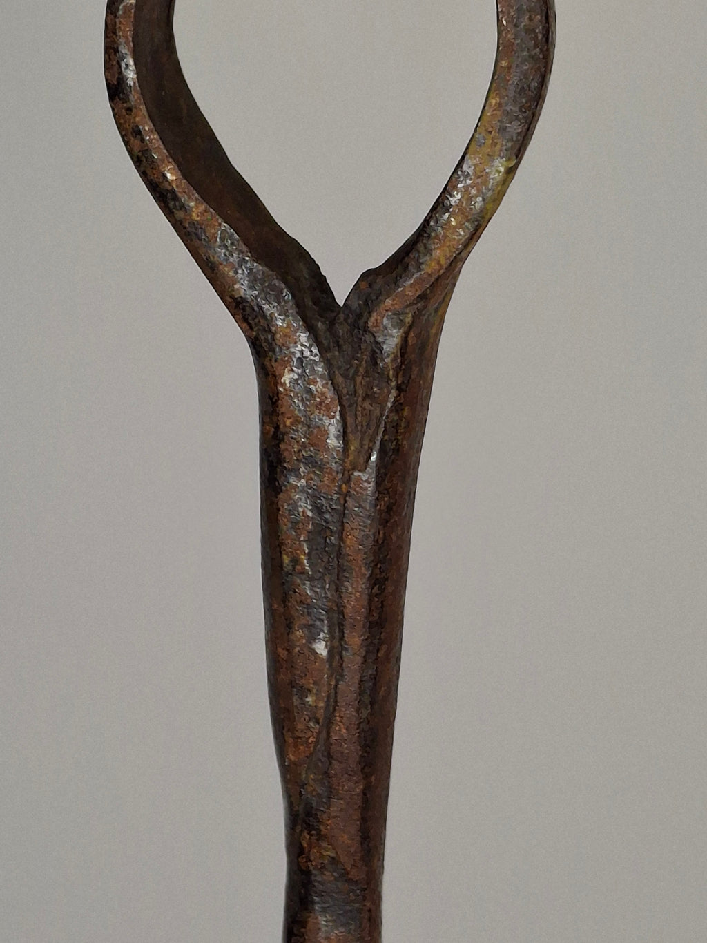 Antique 18th-Early 19thC Wrought Iron Rushlight Splint & Candle Holder - Hand-Forged Primitive Lighting Tool