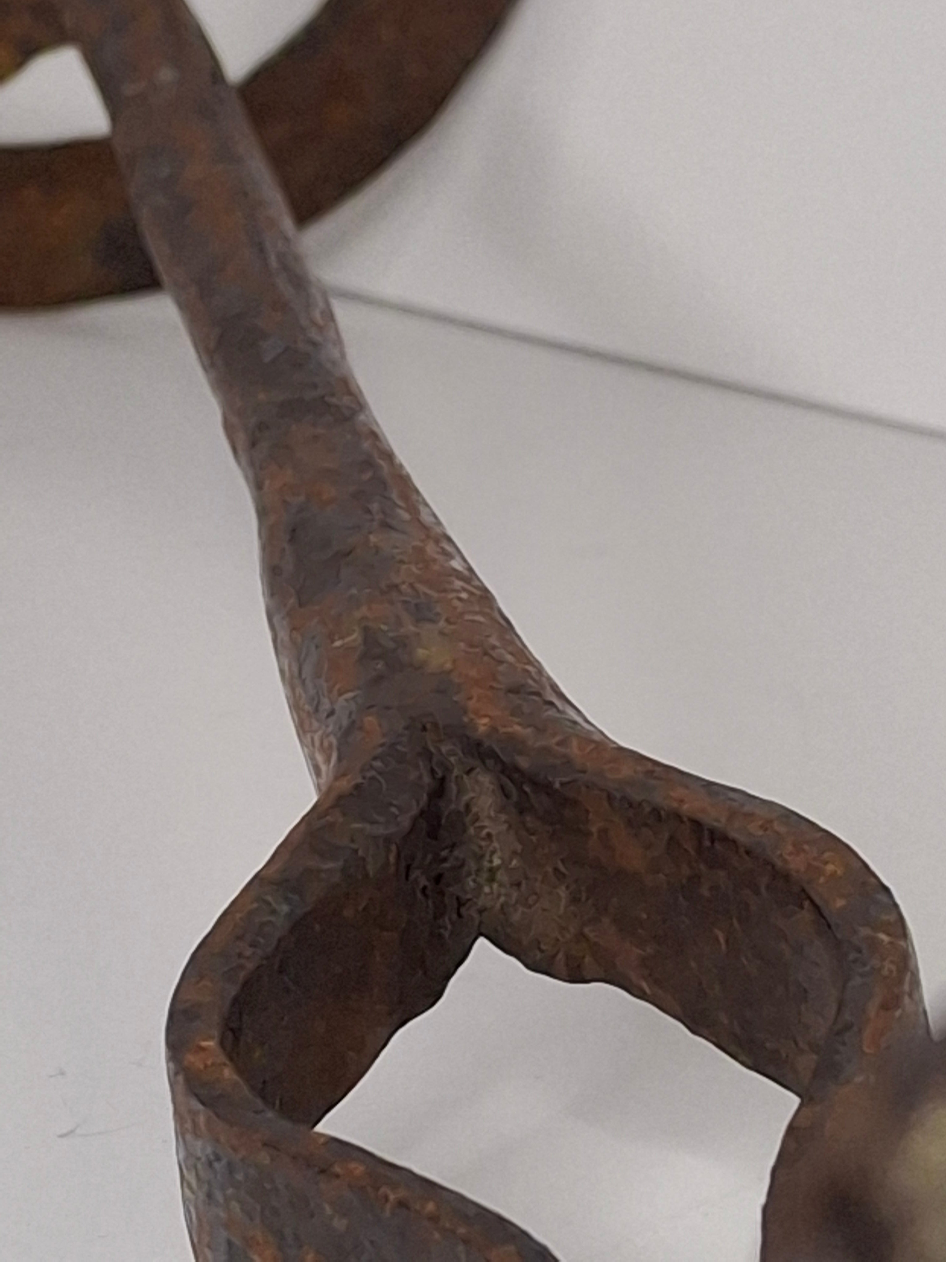 Antique 18th-Early 19thC Wrought Iron Rushlight Splint & Candle Holder - Hand-Forged Primitive Lighting Tool