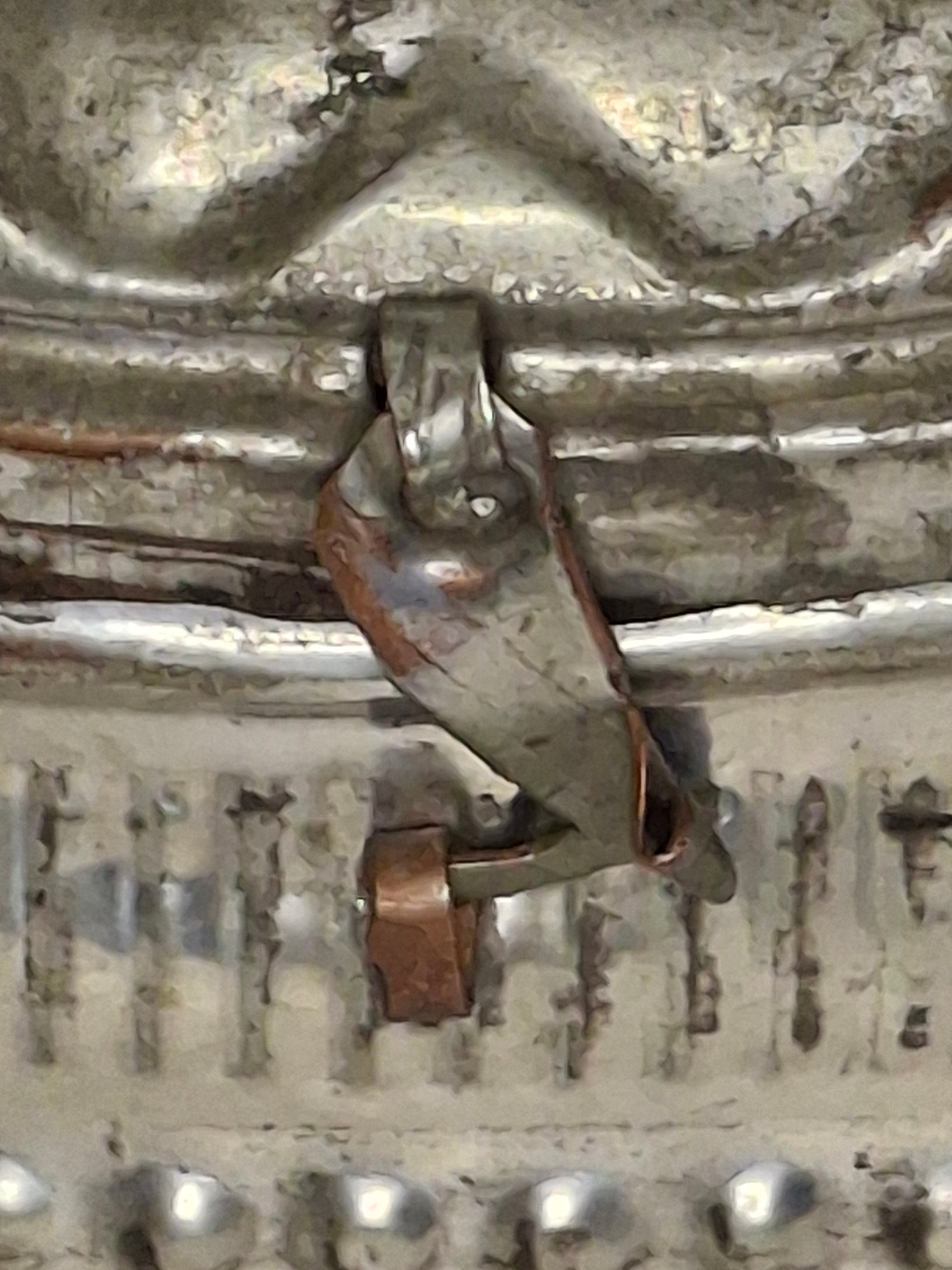 Vintage Early 20th Century Tin Etrog Box Embossed Judaica Sukkot w/ Brass Handle & Hinge – Bezalel Style