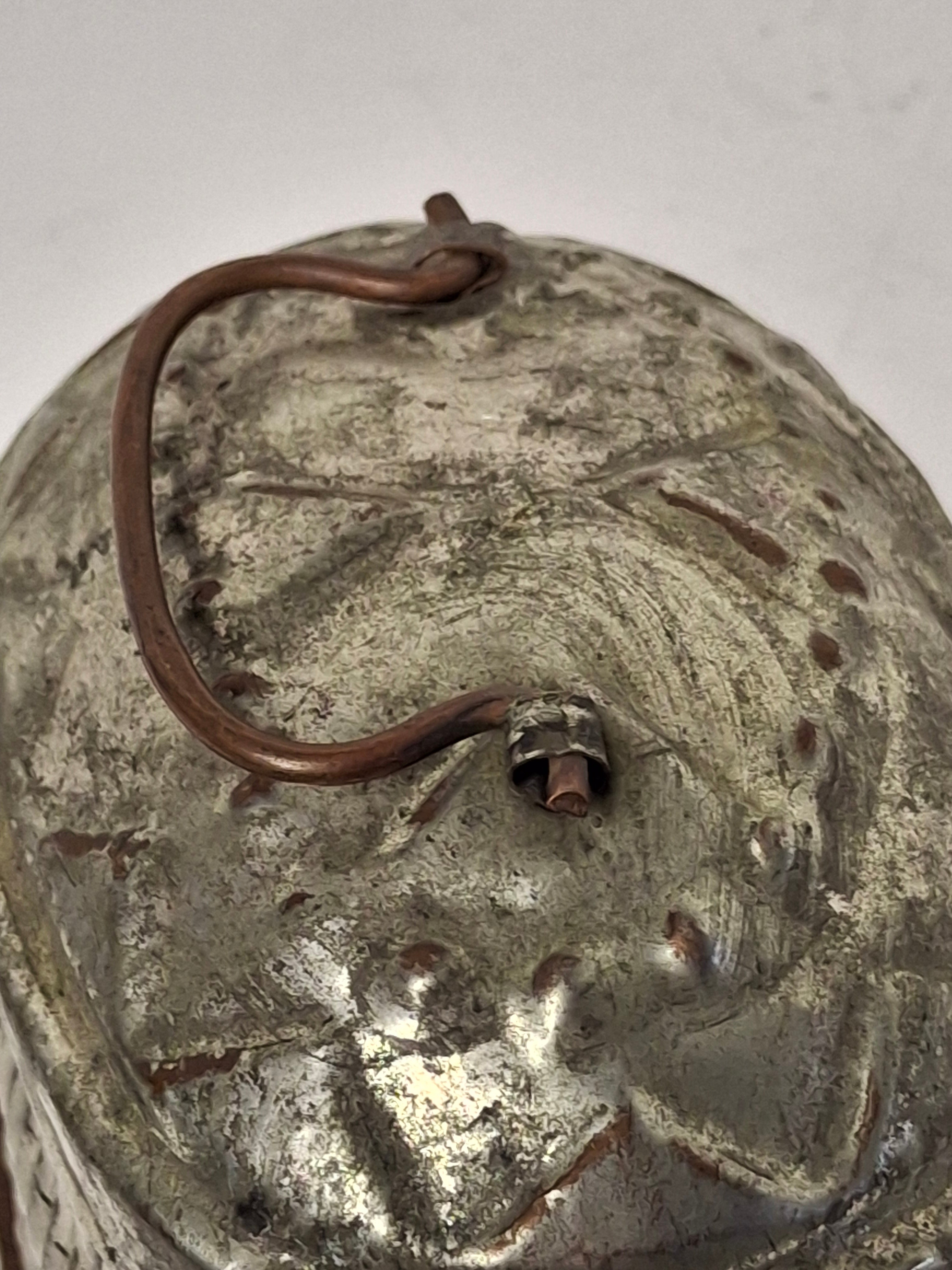 Vintage Early 20th Century Tin Etrog Box Embossed Judaica Sukkot w/ Brass Handle & Hinge – Bezalel Style