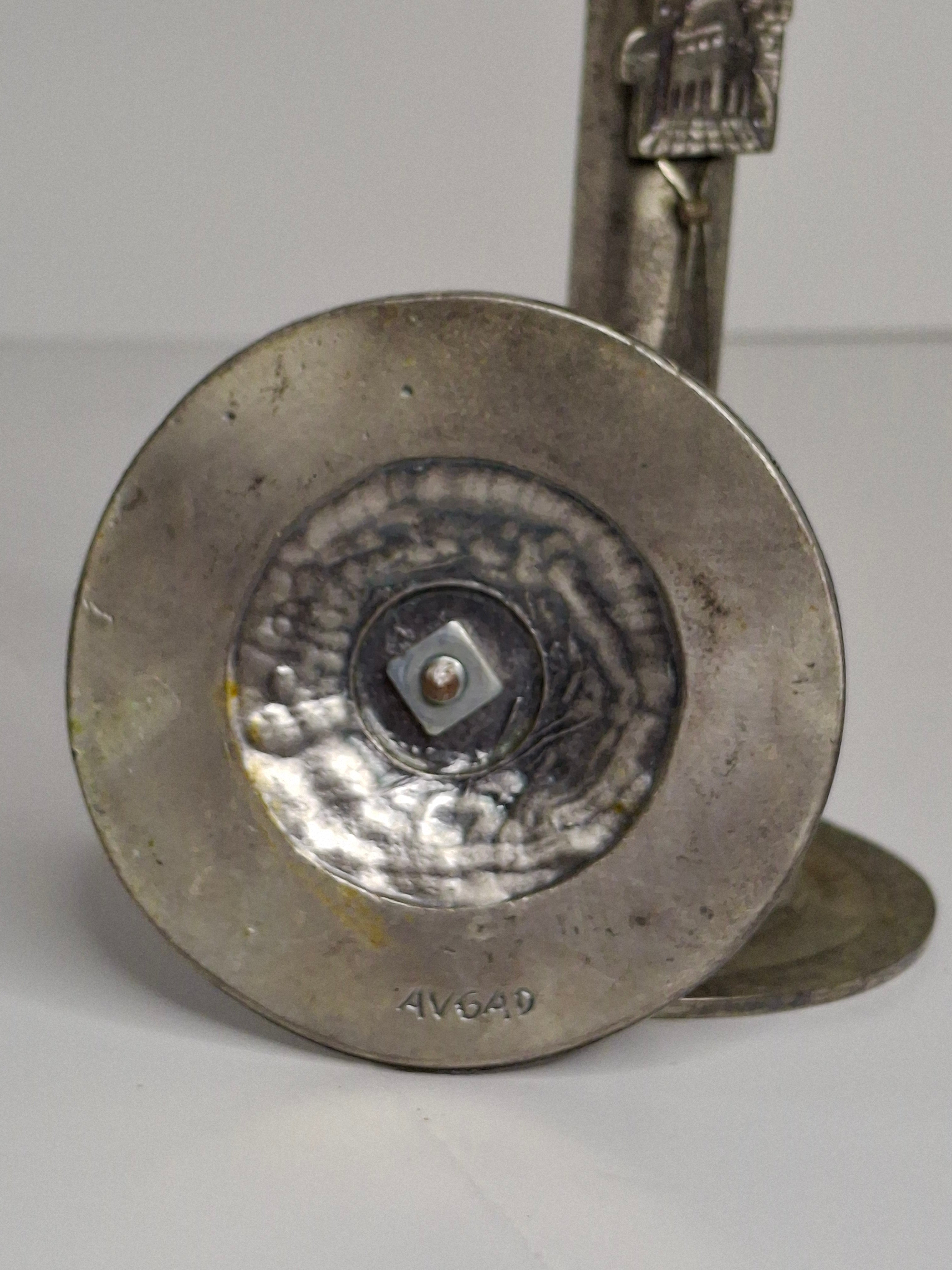 Vintage Avgad Silver-Plated Shabbat Candlesticks Pair with Old City Jerusalem Engraving - Judaica Israel