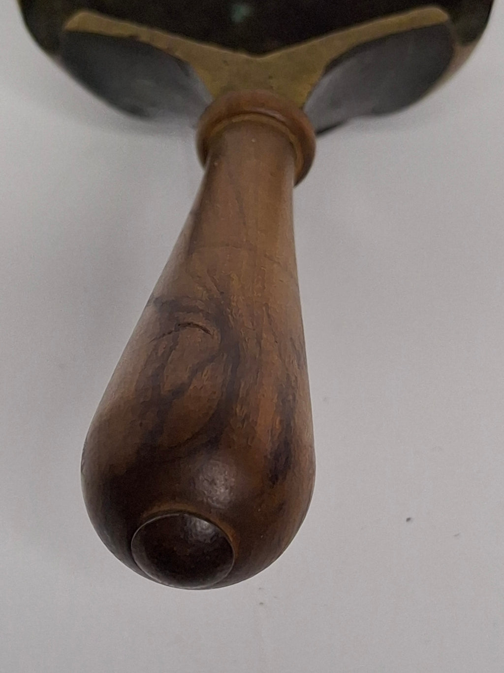 Vintage Israeli Hammered Brass Scoop Ashtray with Wooden Handle - Made in Israel