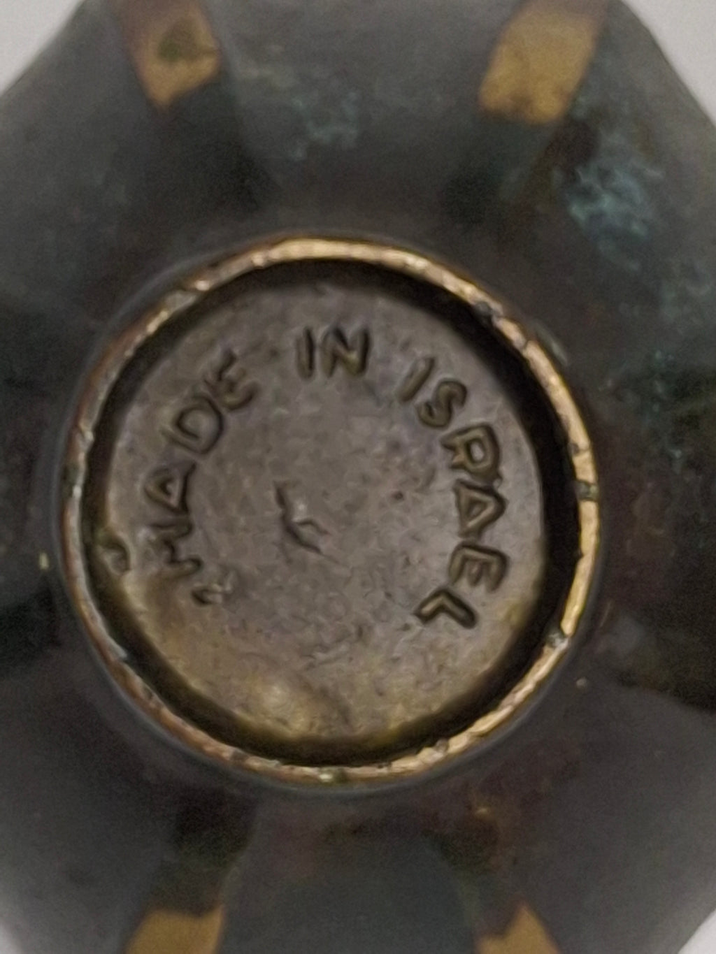 Vintage Israeli Hammered Brass Scoop Ashtray with Wooden Handle - Made in Israel