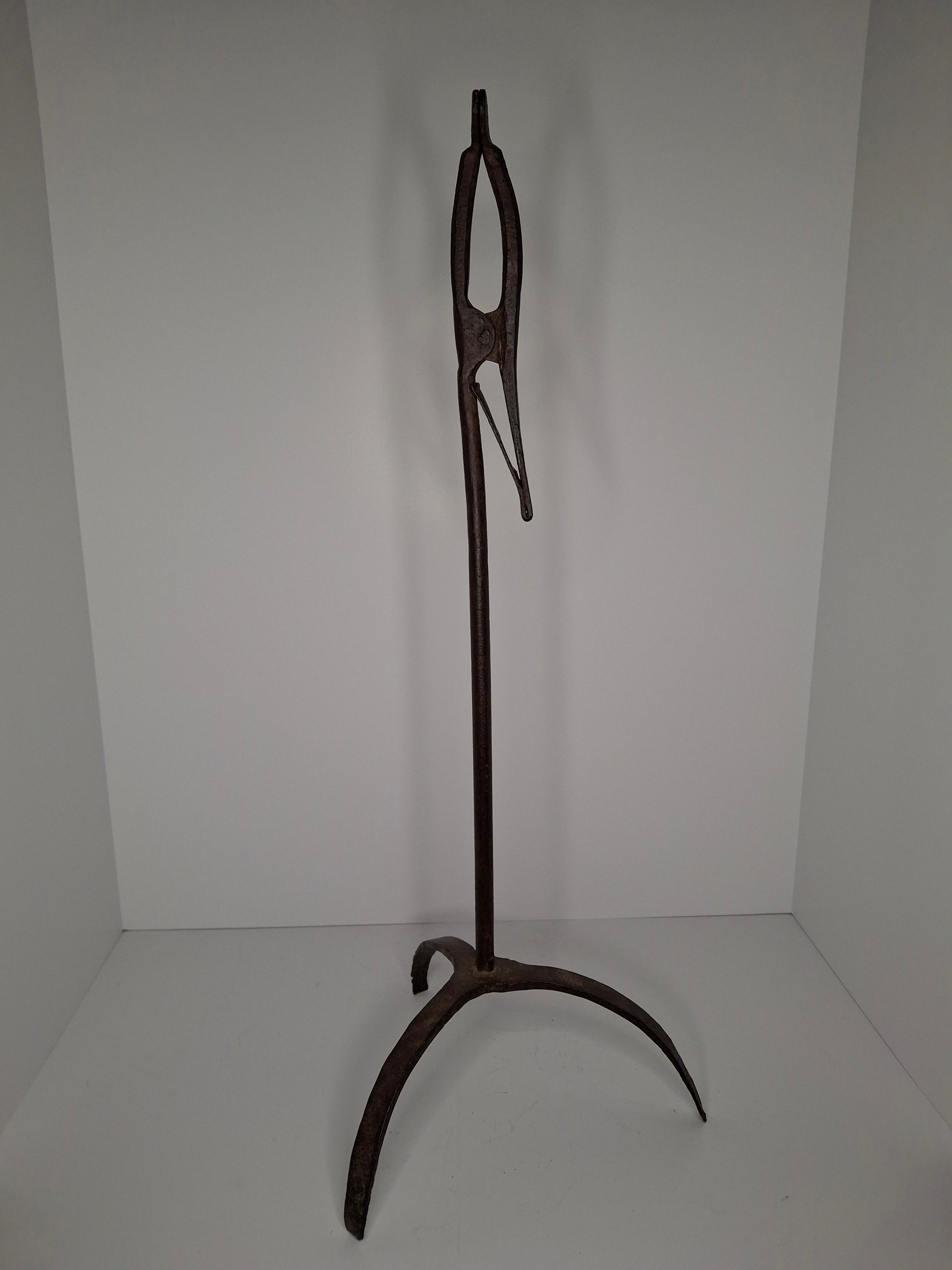 Rare and Exceptional Revolutionary War / War of 1812 Hand-Forged Iron Splint Holder – Perfect Working Spring – ca. 1770–1820