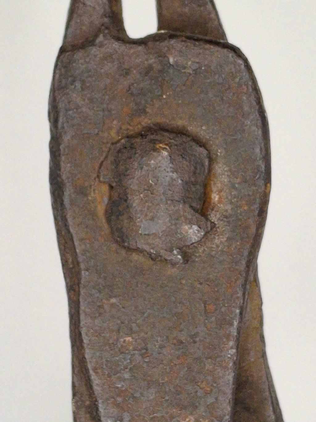 Exceptional and Rare Early American Wrought Iron Standing Rushlight / Splint Holder on Original Turned Wood Base – c.1780-1820 New England