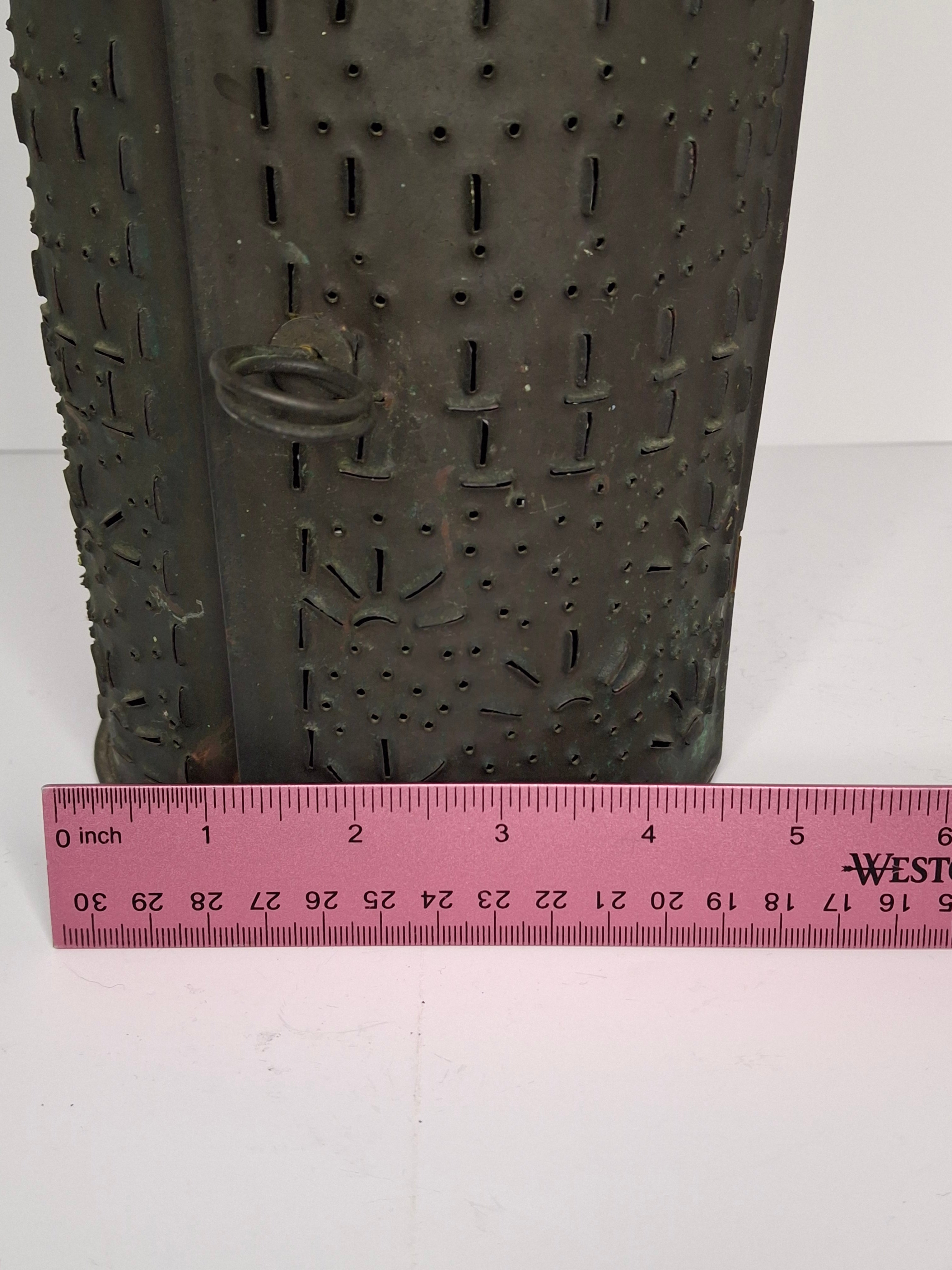 Antique 19th Century Pierced Tin Barn Candle Lantern Primitive Colonial